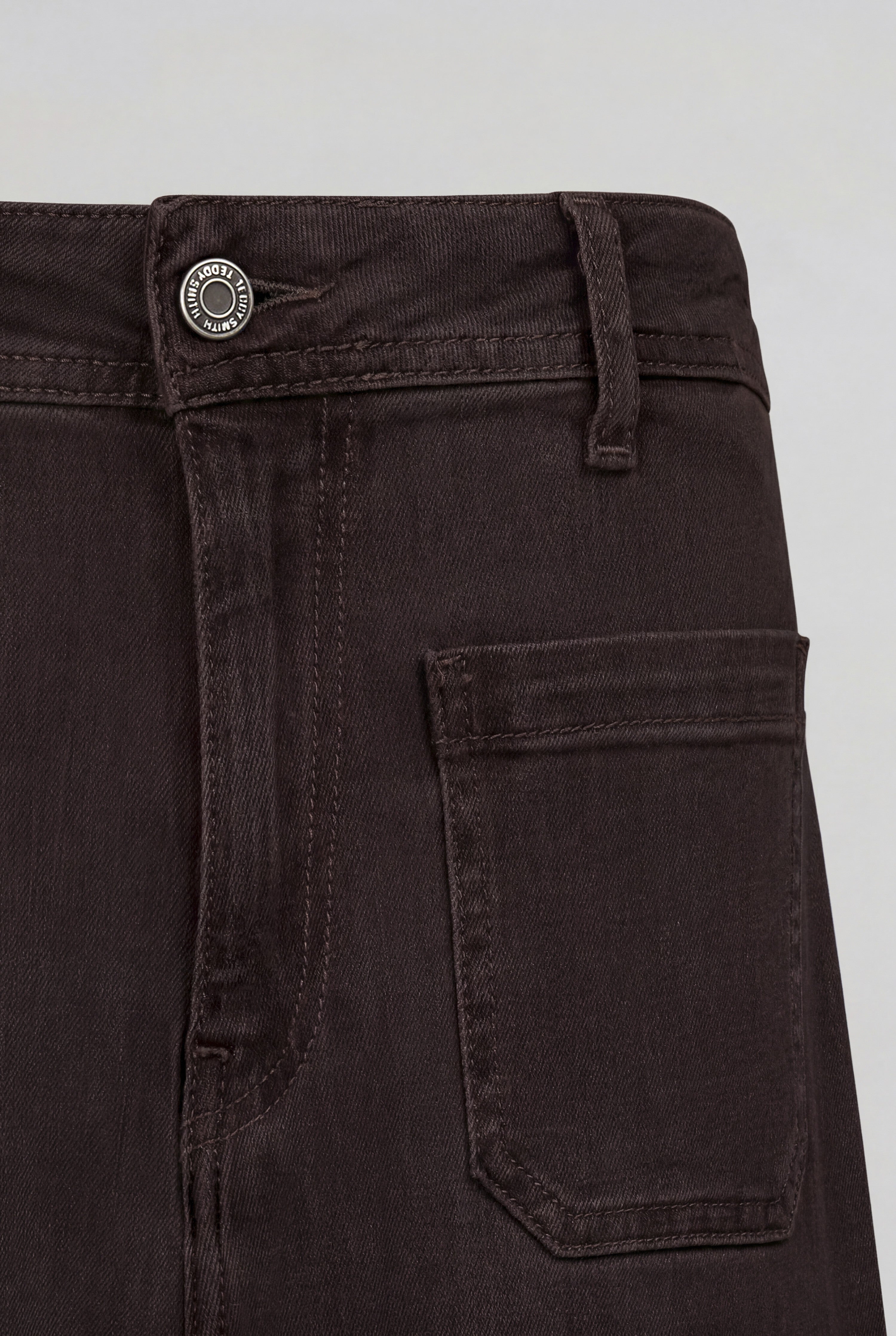 Teddy Smith P-Josefa jean flare marron foncé taille haute