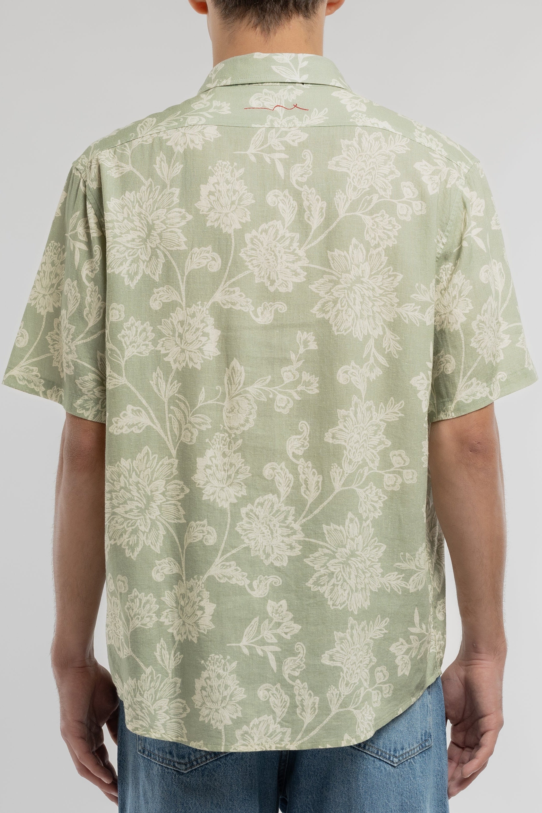 Teddy Smith C-Alberto chemise homme vert sauge lin