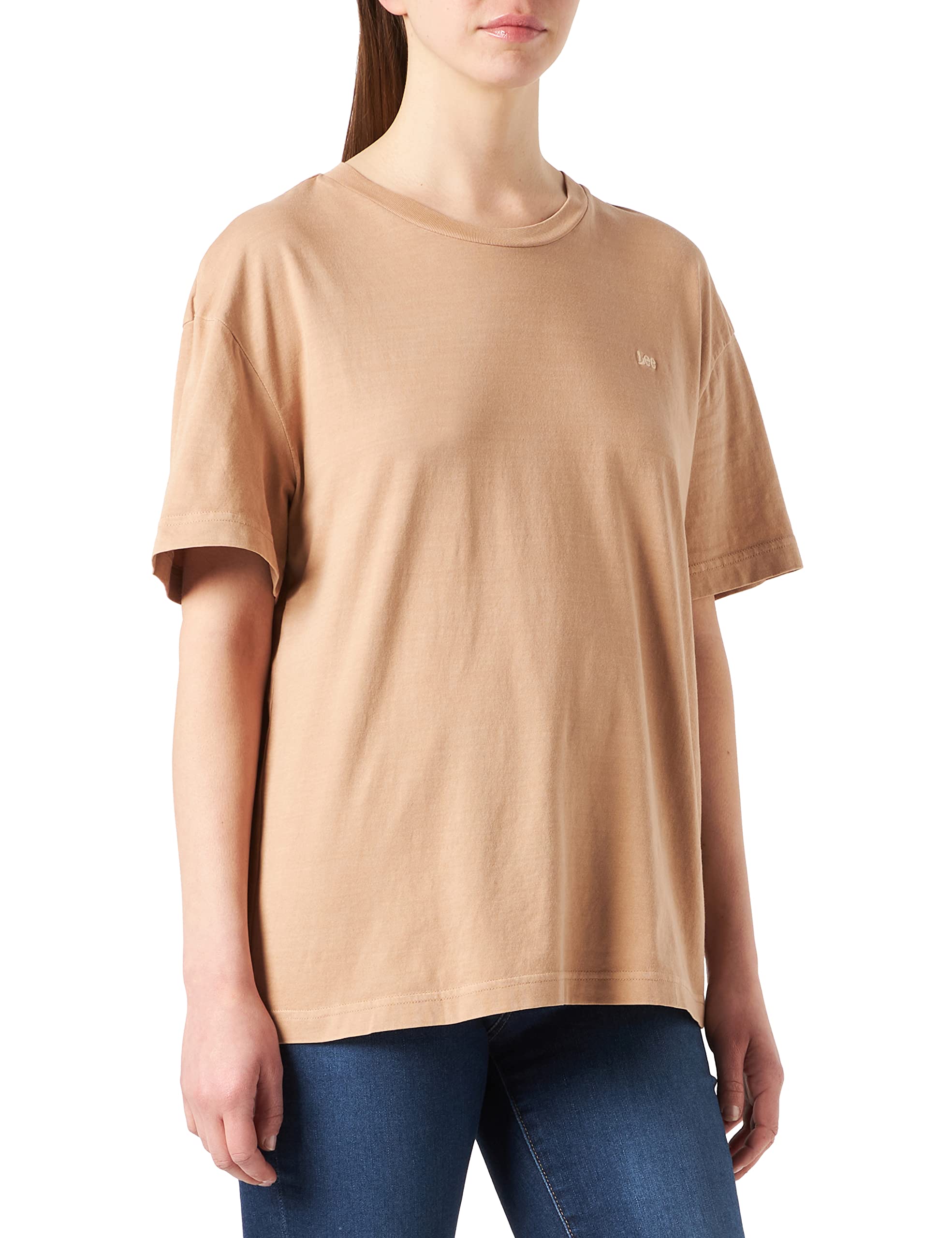 Lee Plain Crew Neck t-shirt femme Beige M col rond