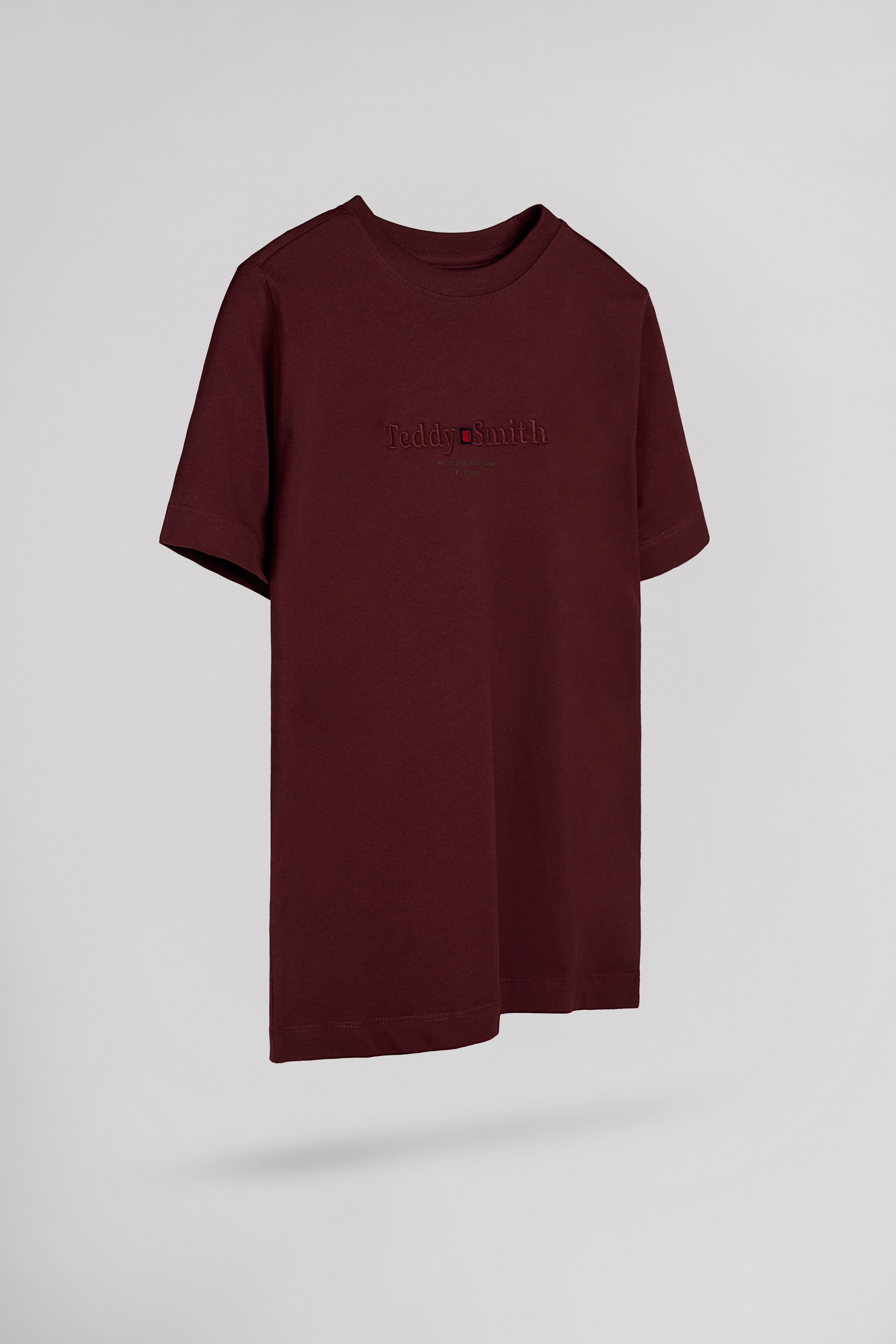 Teddy Smith T-Jim t-shirt bordeaux garçon coton