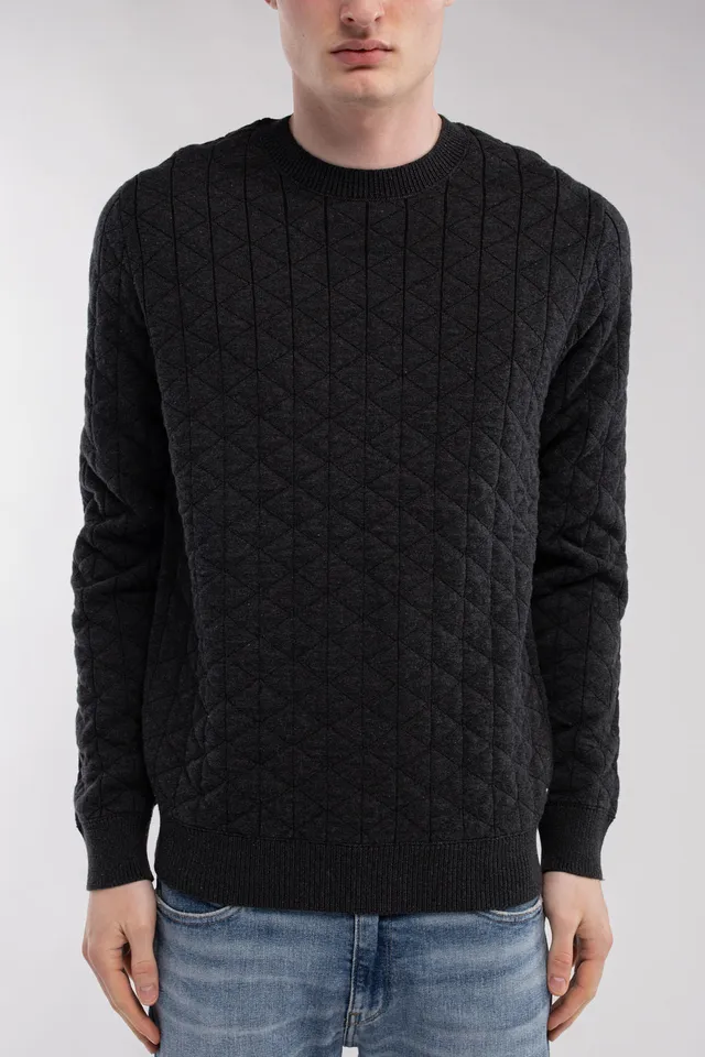 Teddy Smith P-Marlow pull jacquard gris col rond