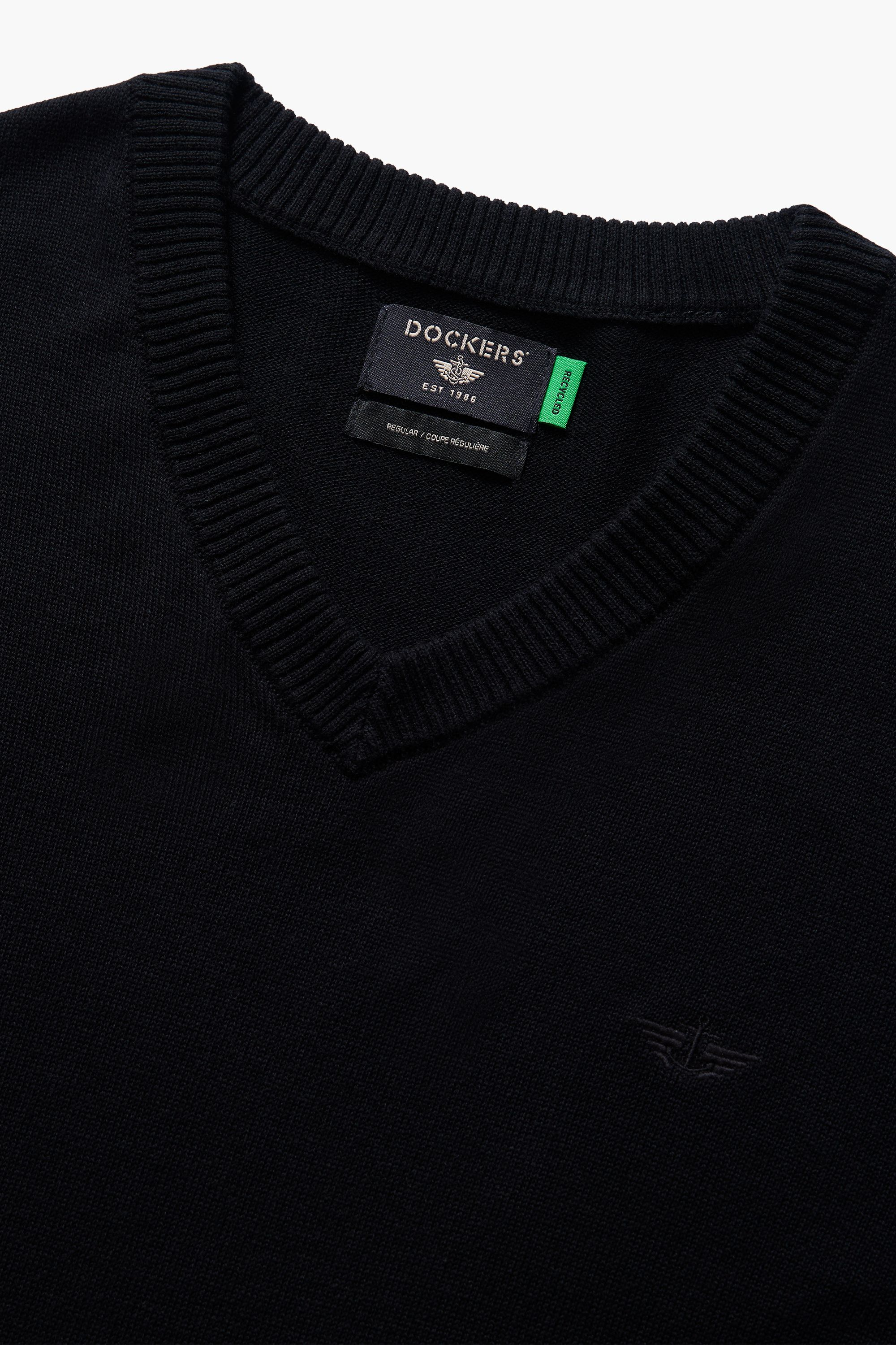 Dockers V Neck pull noir col V coupe droite