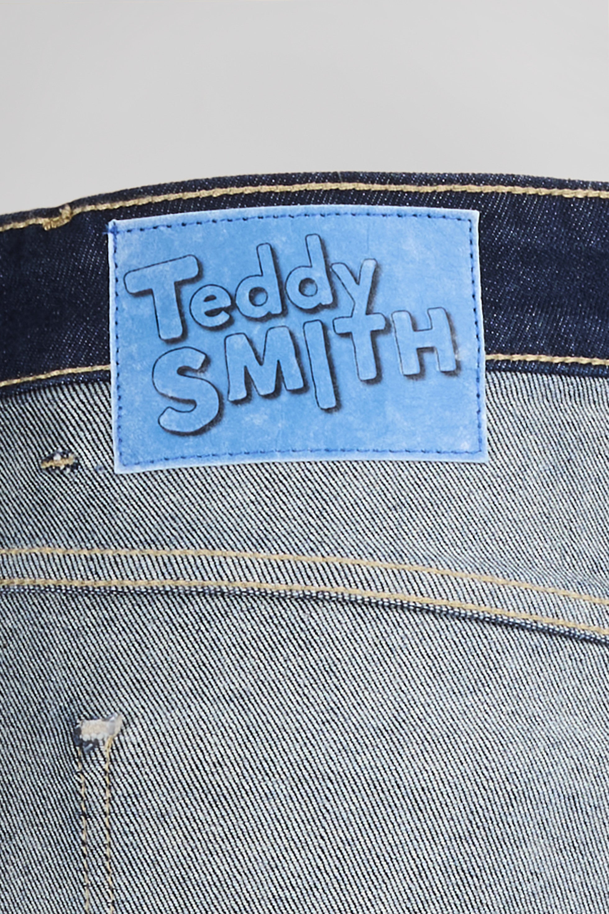 Teddy Smith Boyfriend jean droit bleu foncé revers