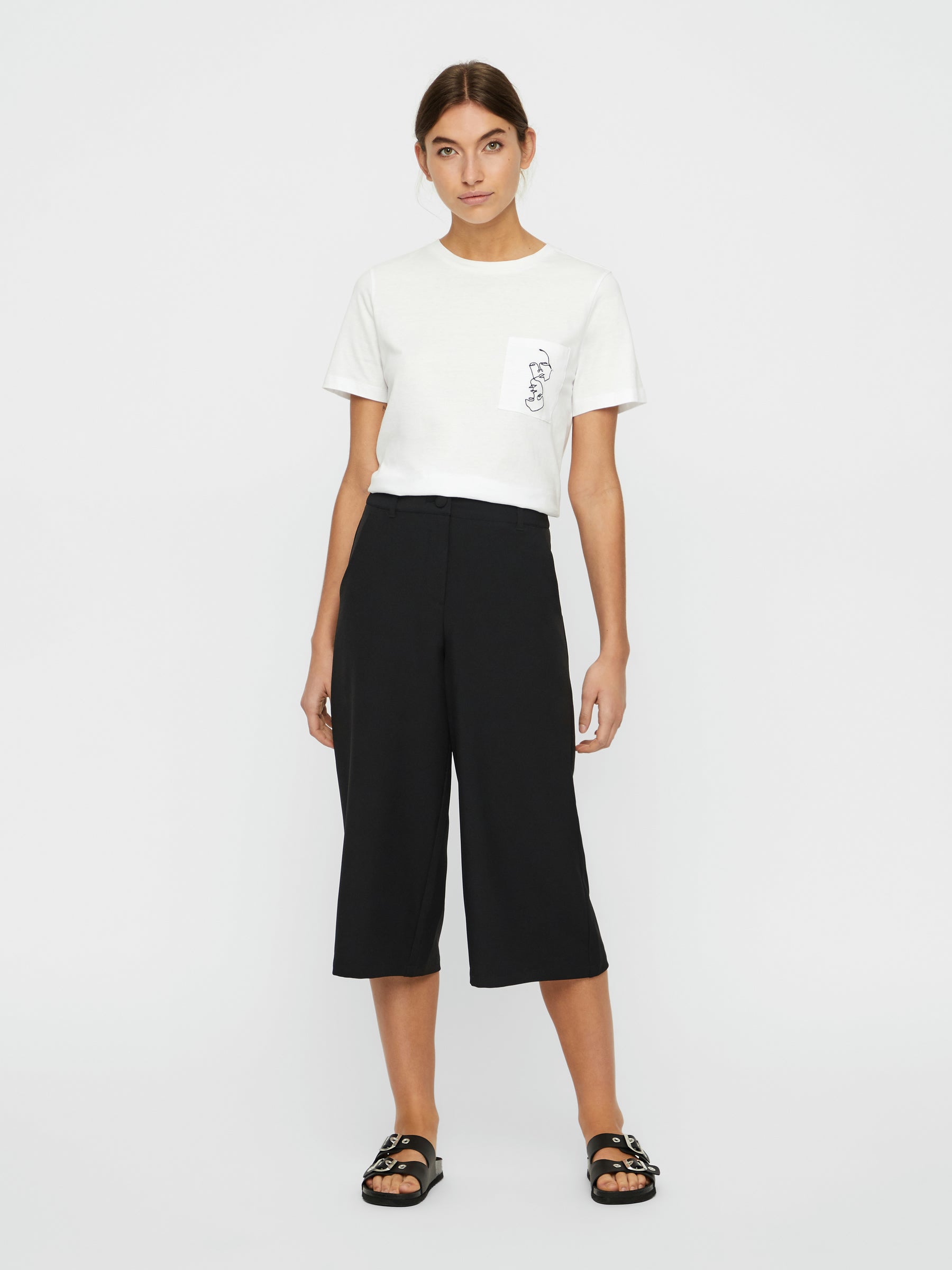 Noisy May t-shirt classique poche poitrine brodée