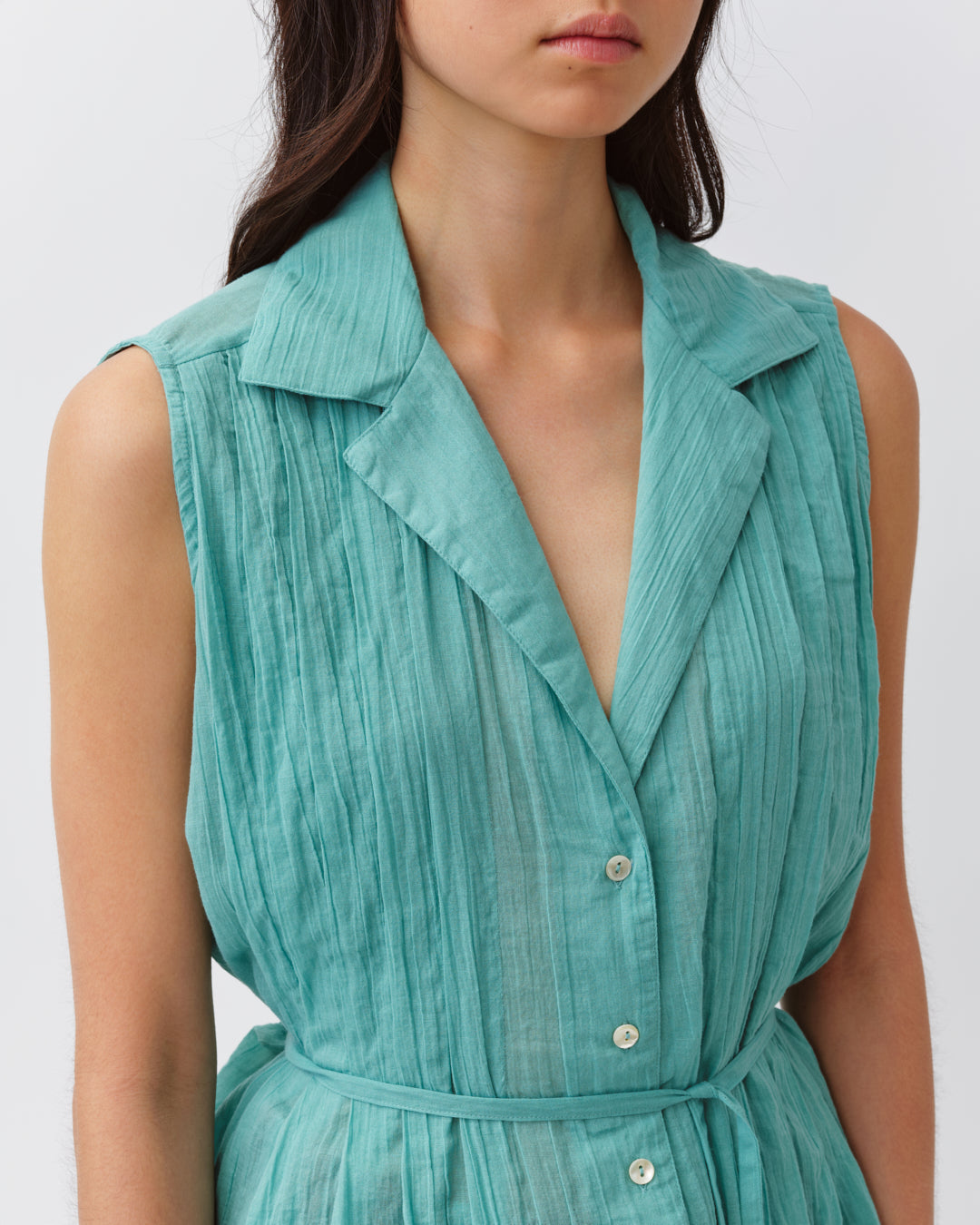 DIEGA Chelio chemise aqua sans manches voile coton