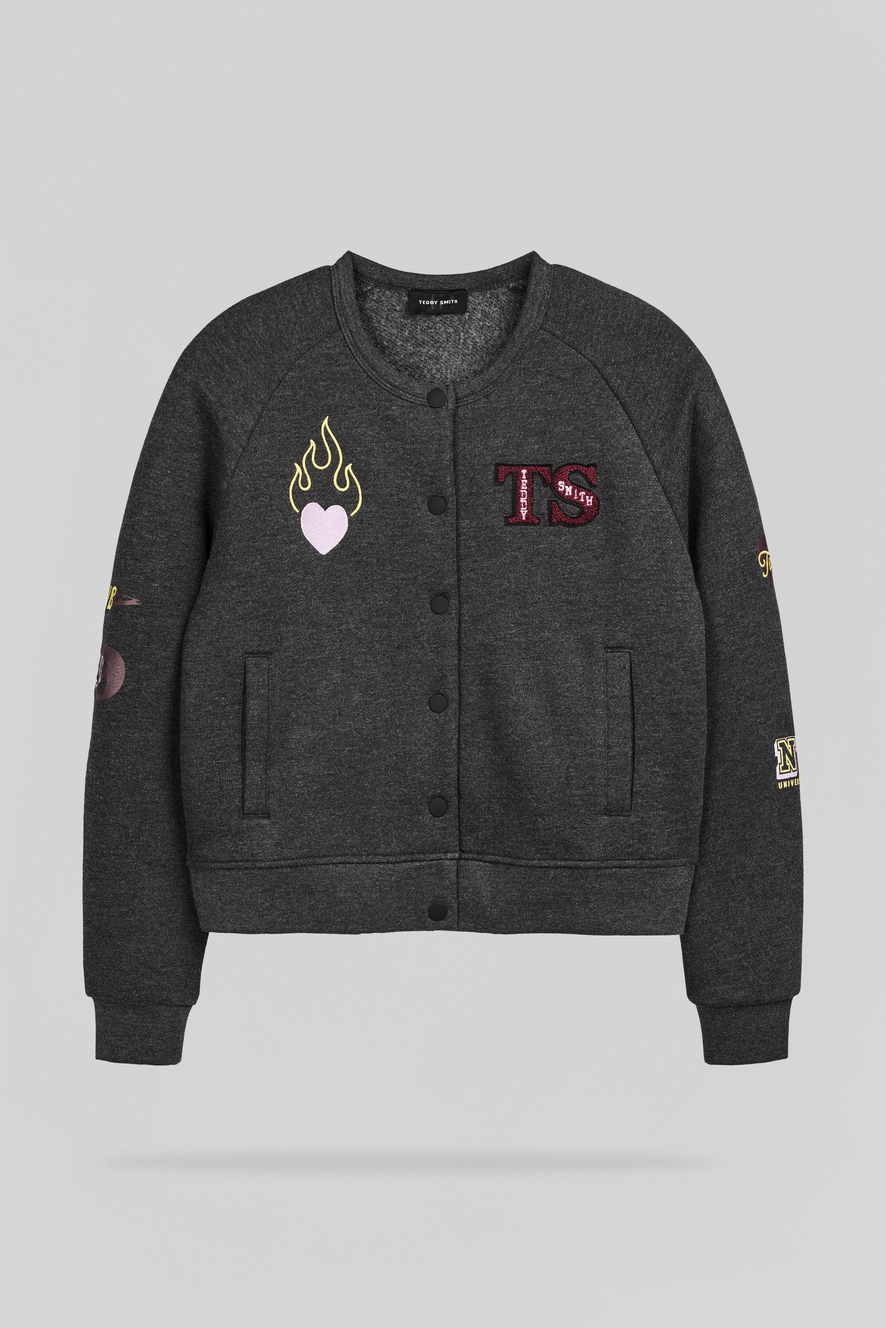 Teddy Smith G-Dian JR Gilet Fille Noir Chiné Brodé