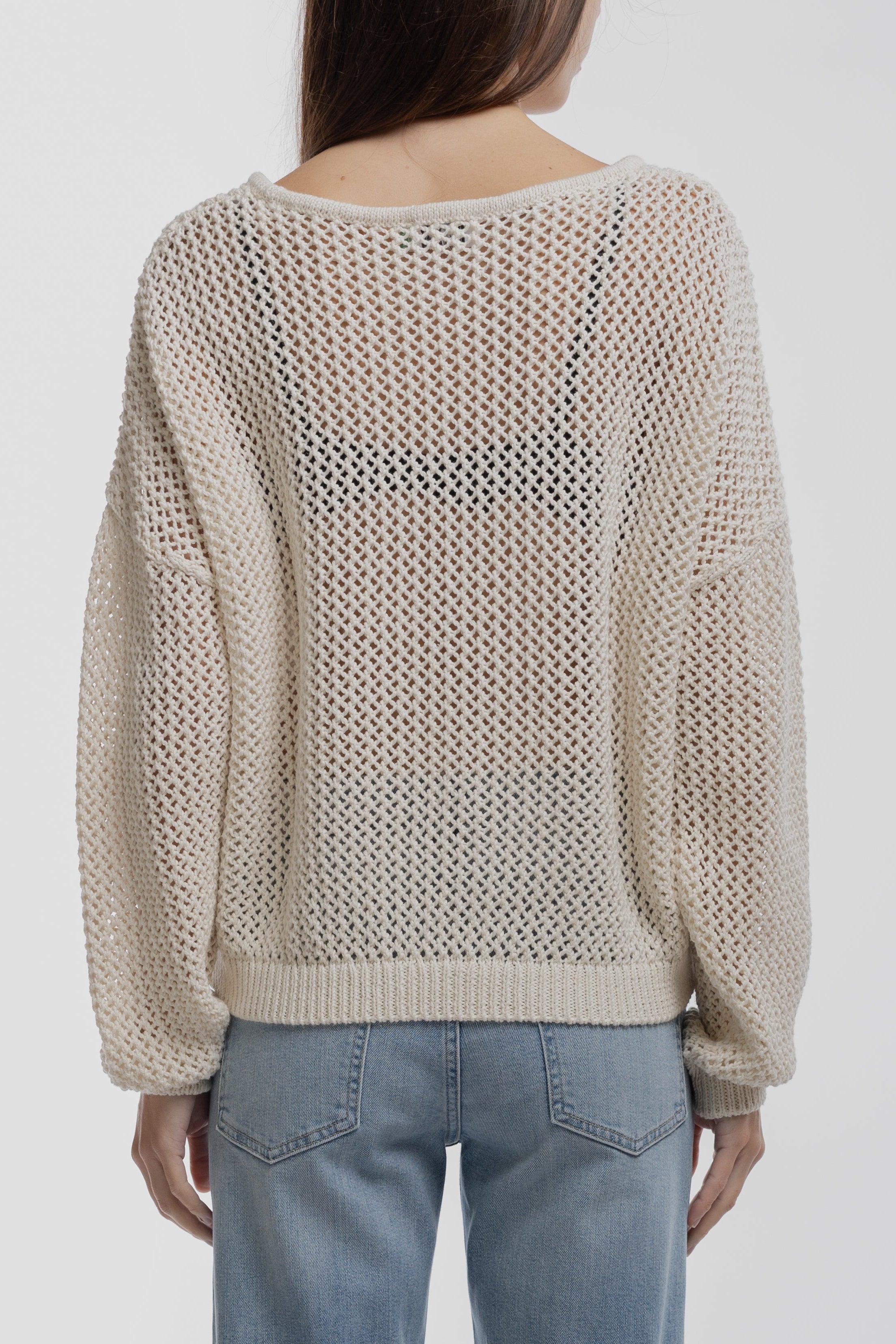 Teddy Smith P-Lilo pull femme blanc palmiers ajouré