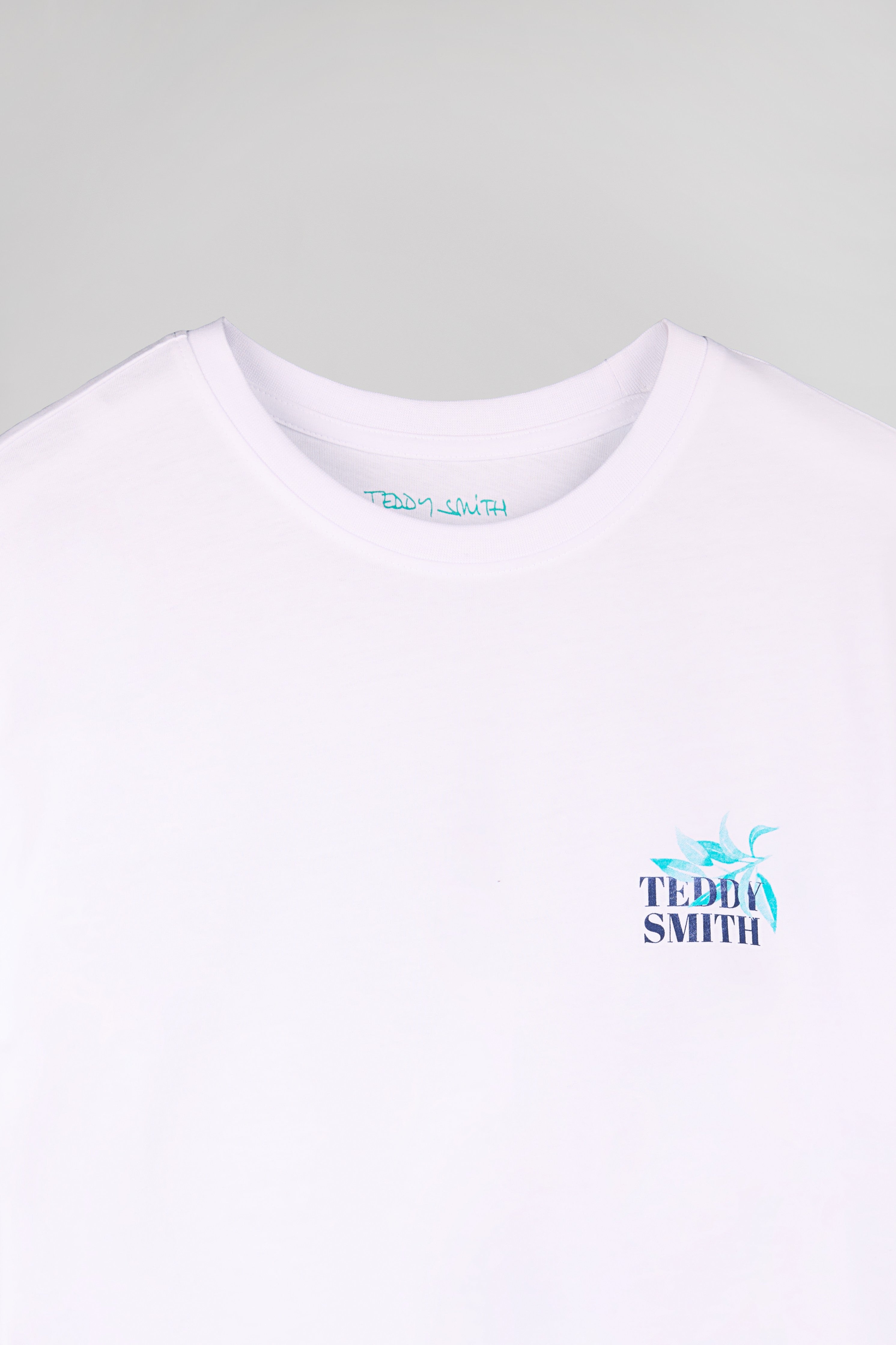 Teddy Smith T-Land t-shirt blanc col rond homme