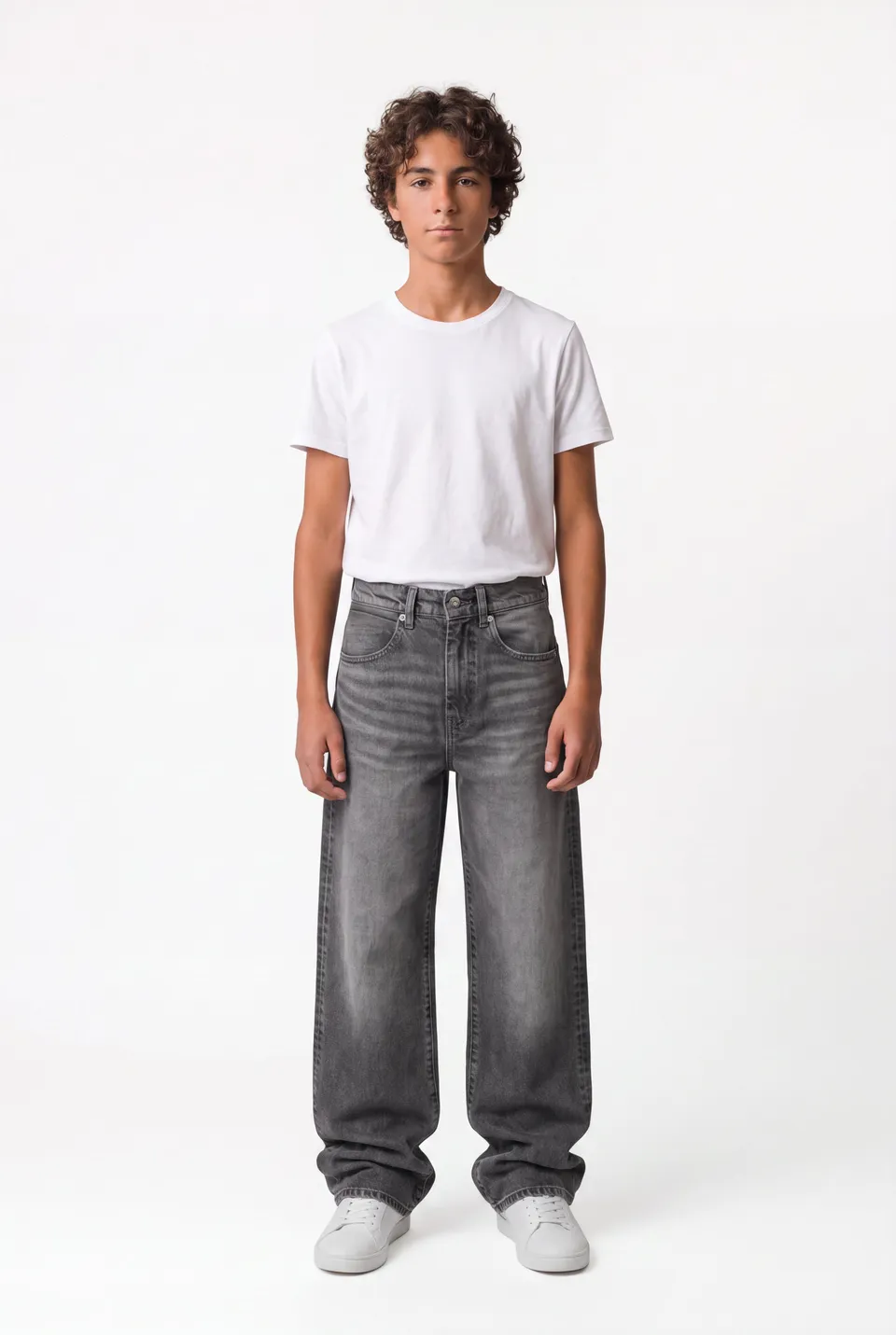 Teddy Smith Big Memphis JR jean baggy gris garçon