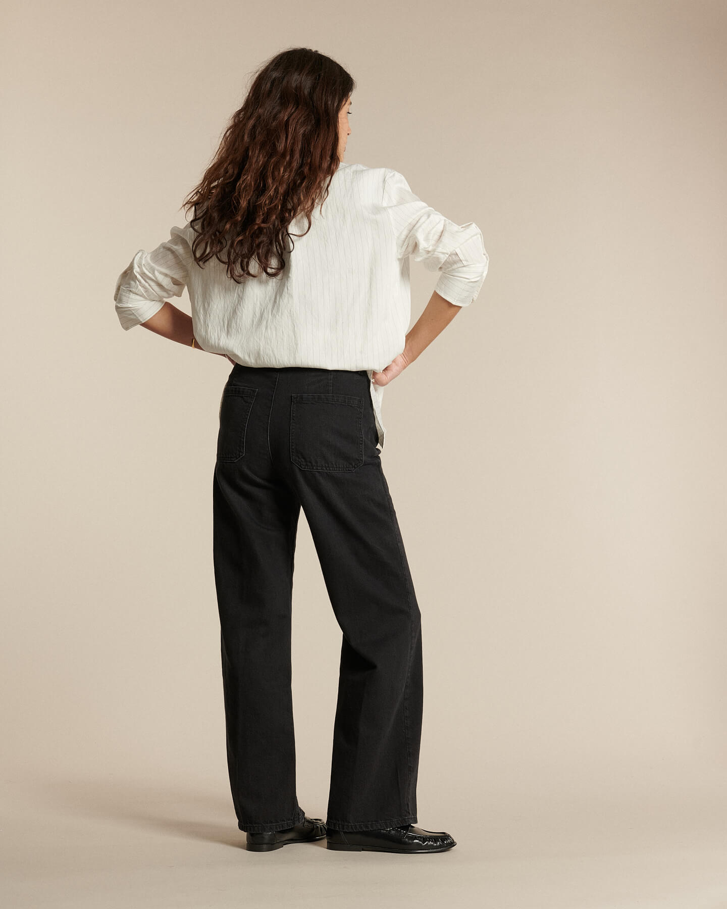 Labdip Swann BL 80 jean large taille haute gris foncé