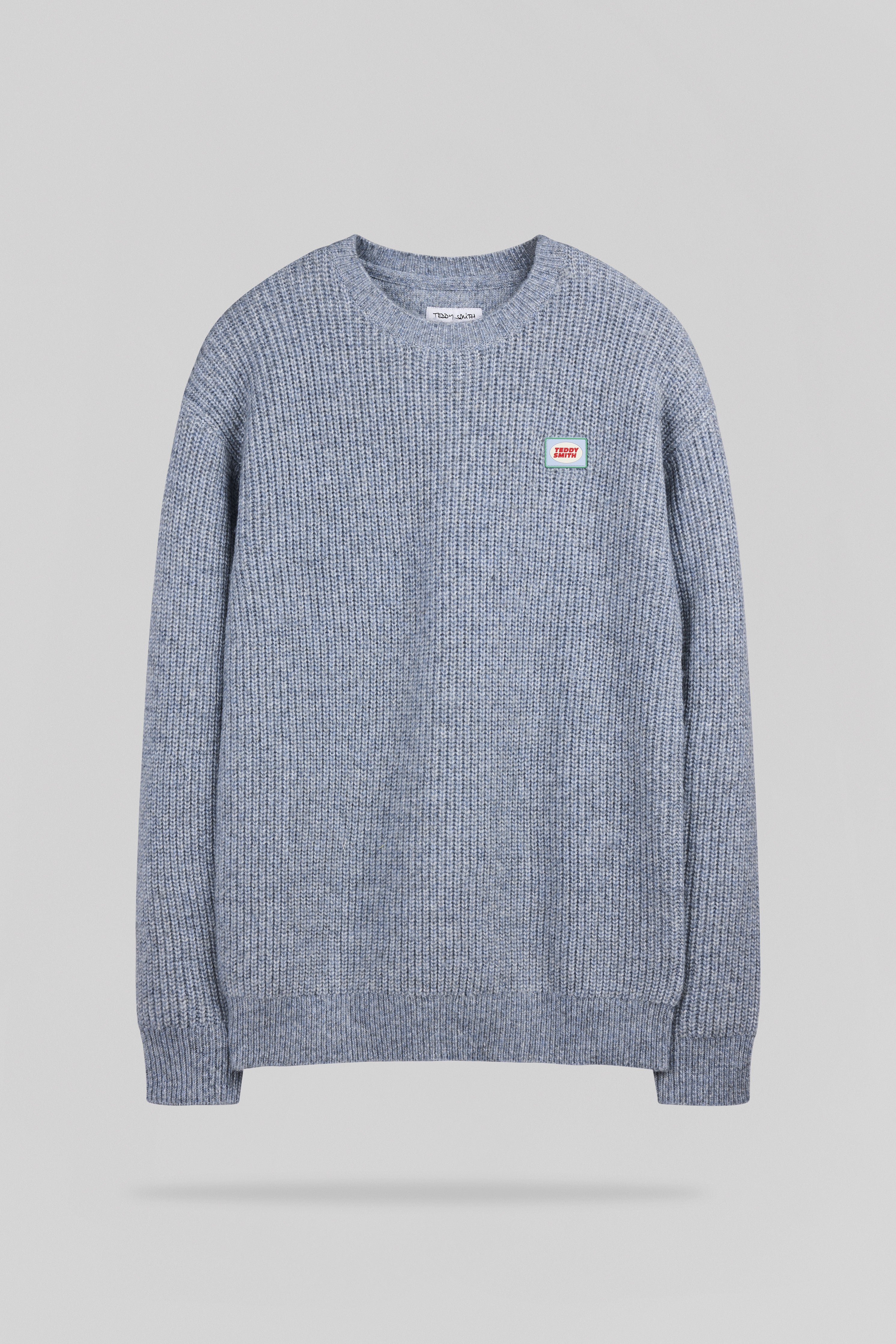 Teddy Smith P-Clay pull bleu minéral chiné laine