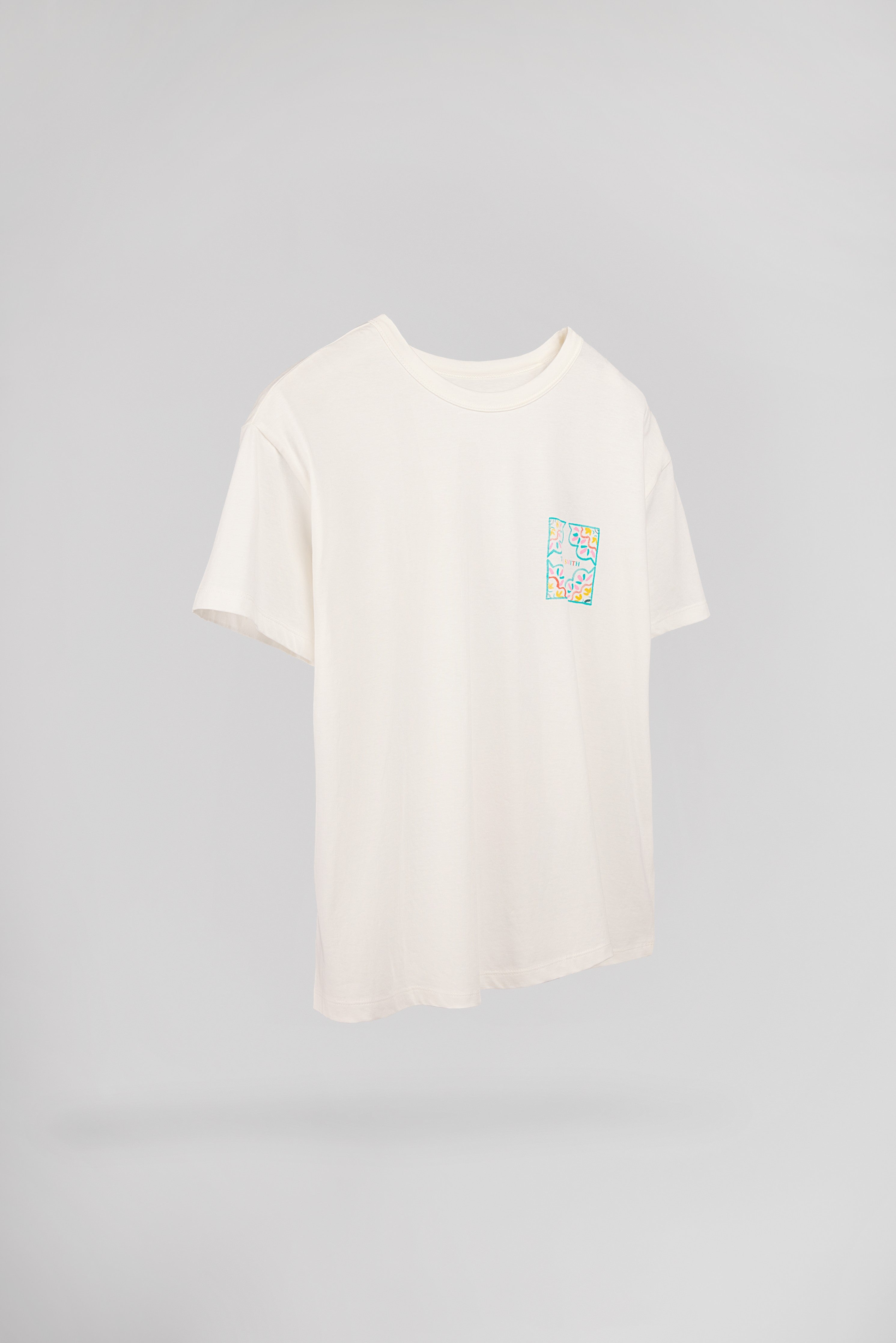 Teddy Smith T-Mosaique MC t-shirt oversize blanc coton