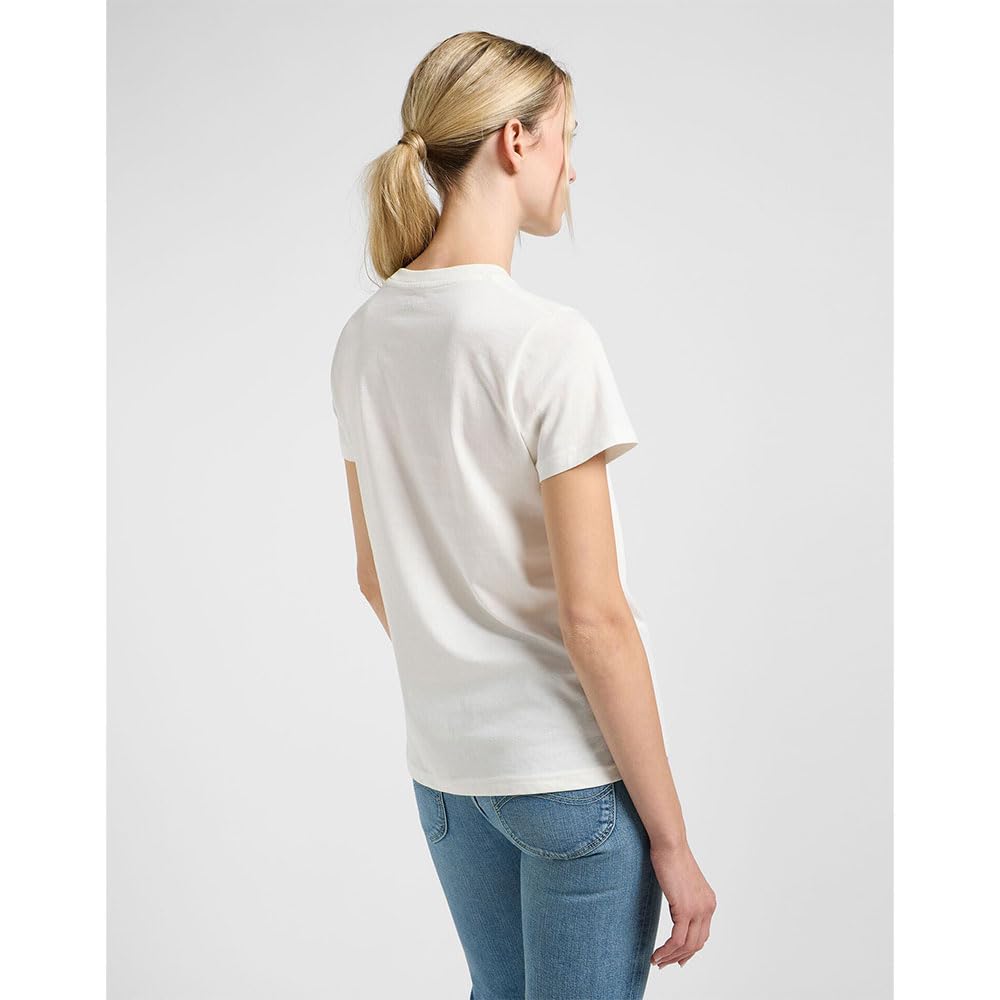 Lee Little Embroidery Tee t-shirt femme écru S 100% coton