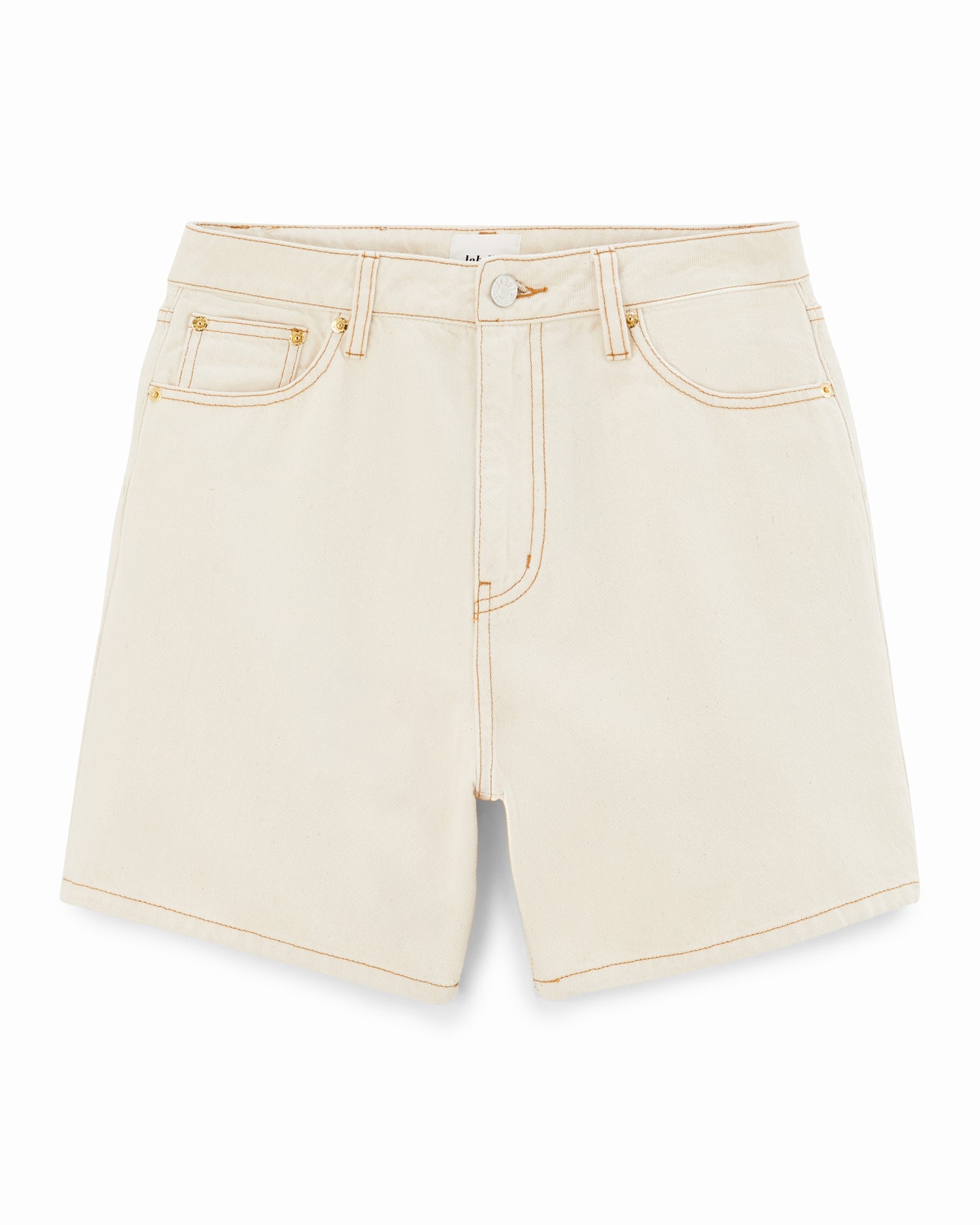 Labdip Isys short en jean écru taille haute coton