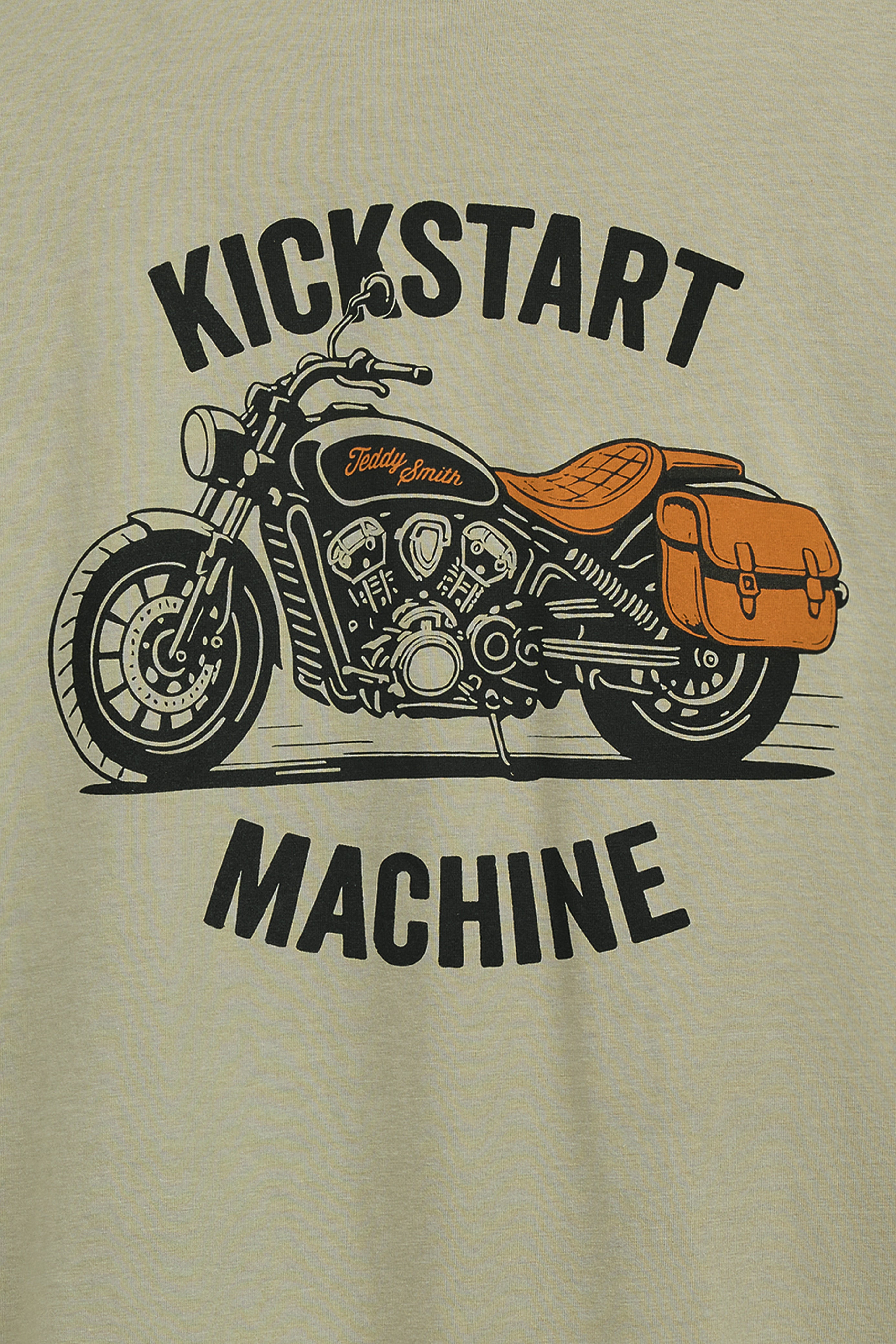 Teddy Smith T-Carso MC Bleach Kaki t-shirt moto coton