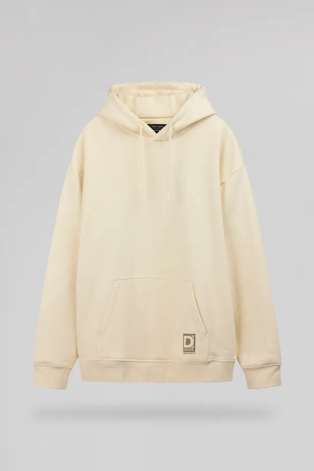Teddy Smith S-Noah Hoody sweat capuche homme Cream oversize