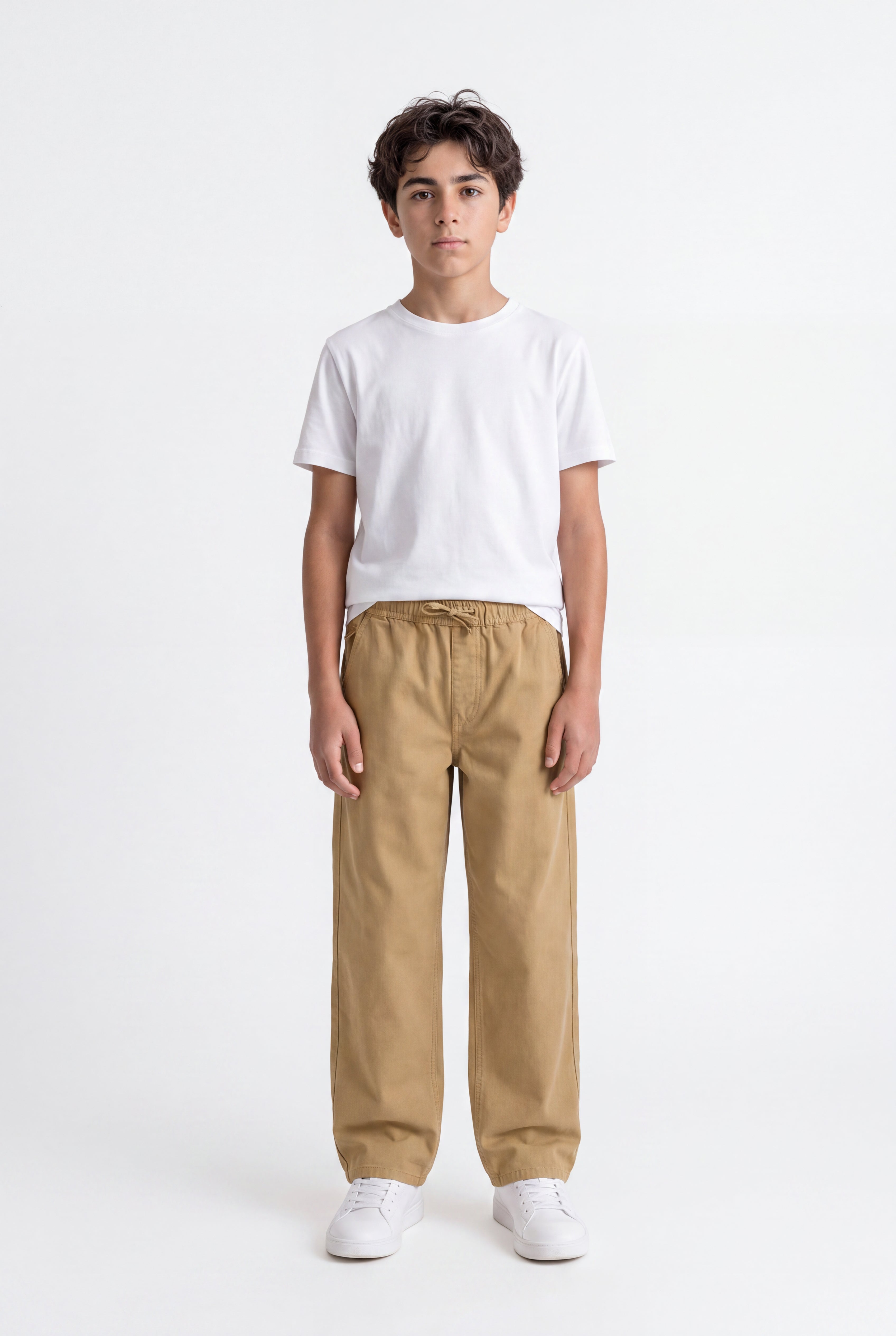 Teddy Smith P-Dexter Jr pantalon large beige coton