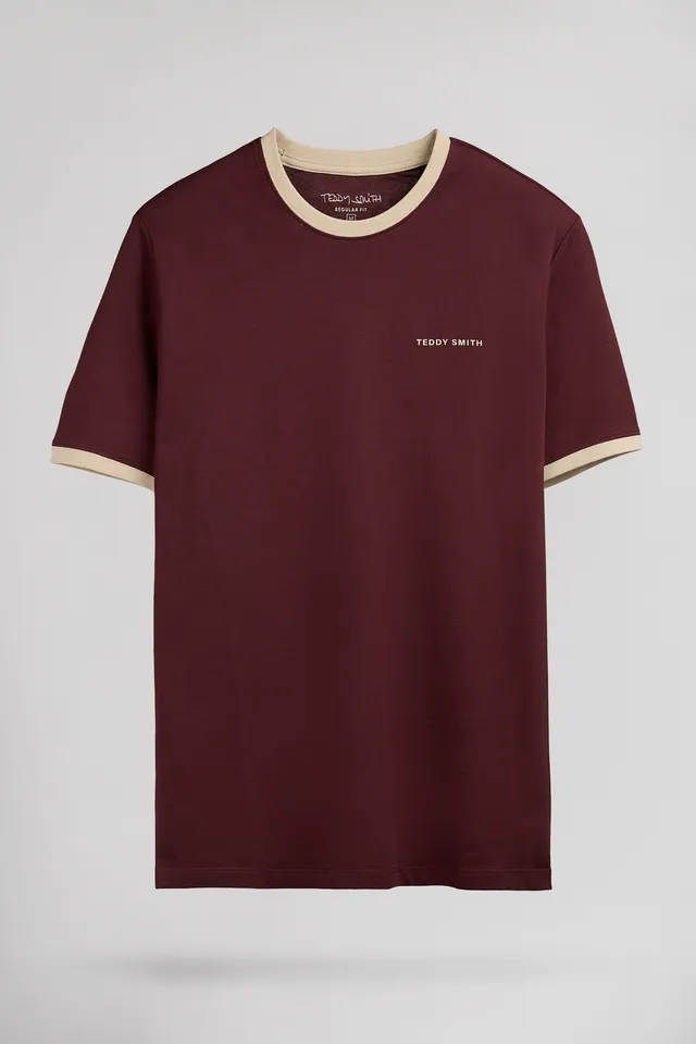 Teddy Smith The Tee 2 R MC t-shirt bordeaux foncé coton