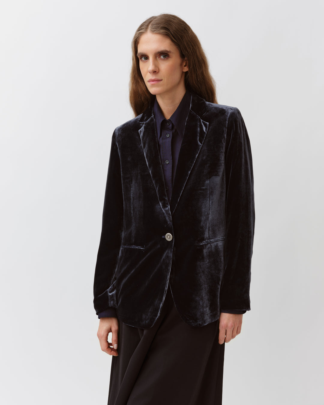 DIEGA Vikelo veste blazer marine velours