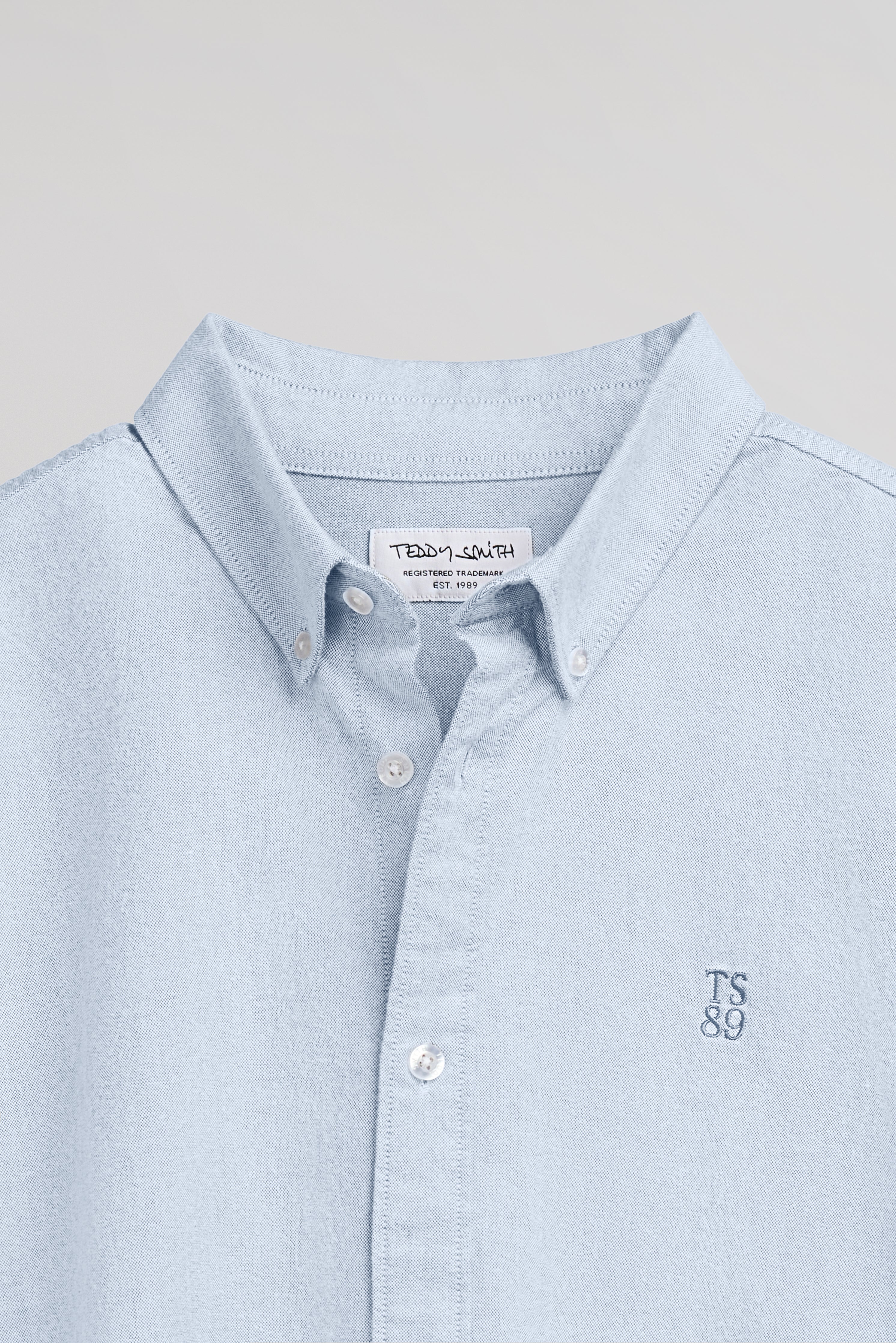 Teddy Smith C-Stan ML chemise oxford bleu pastel coton