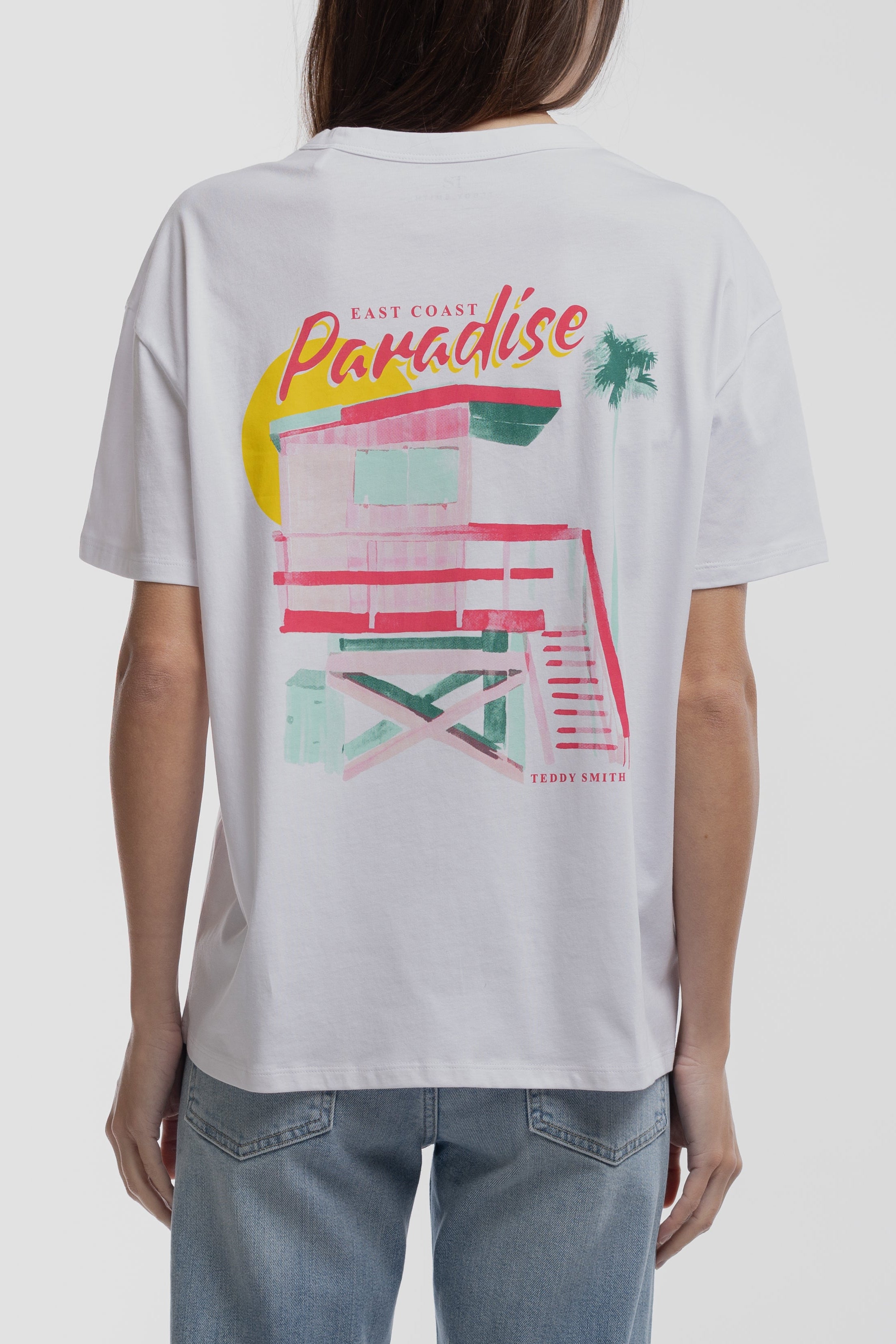 TEDDY SMITH T-PLAYA t-shirt blanc oversize femme