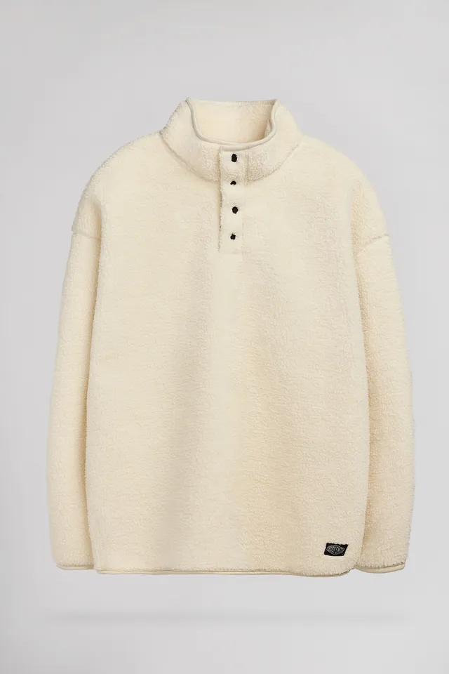 Teddy Smith S-Cliff Jr sweat sherpa blanc ivoire garçon