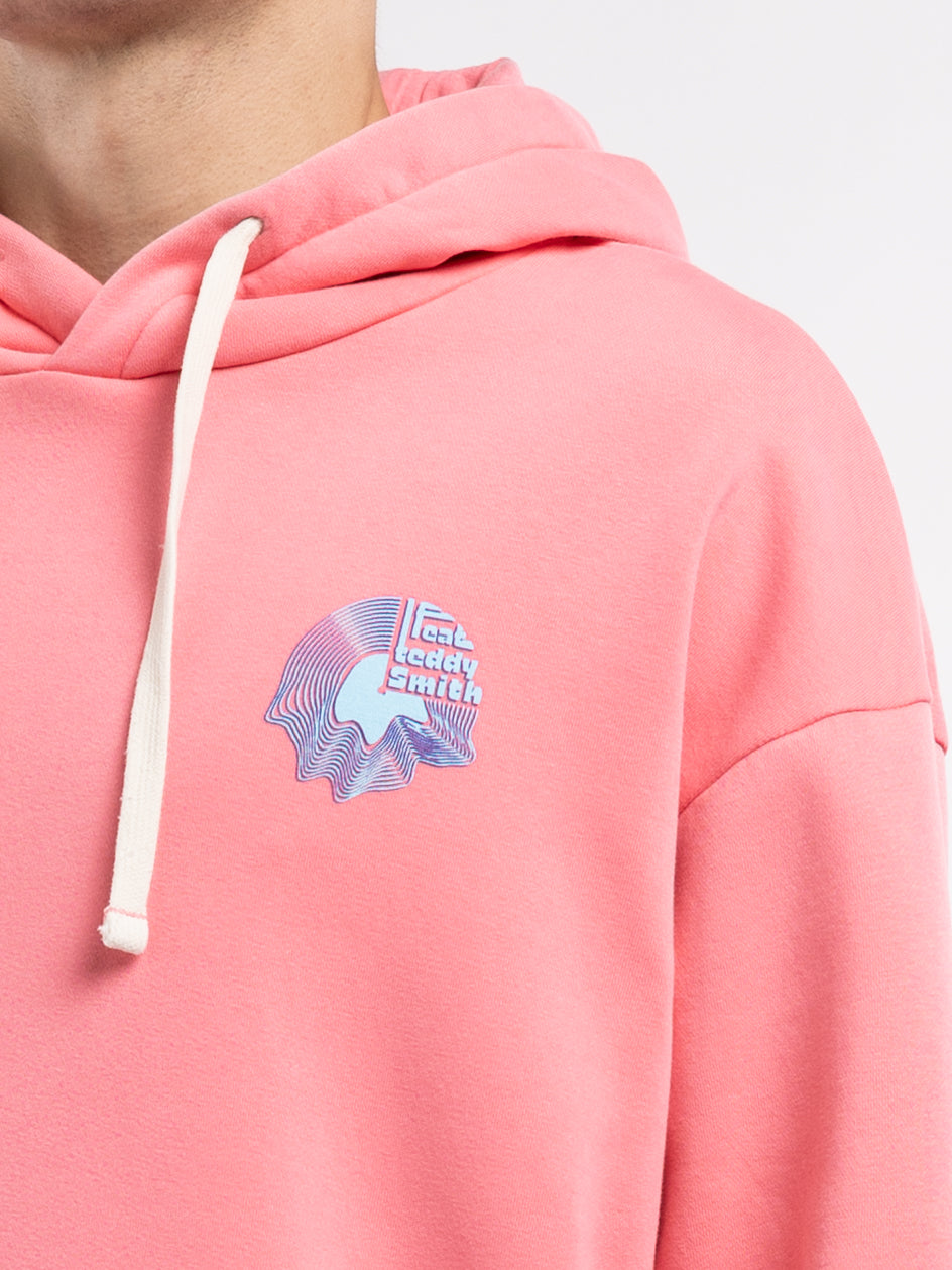 Teddy Smith S-Den Hoody sweat capuche rose vif molleton