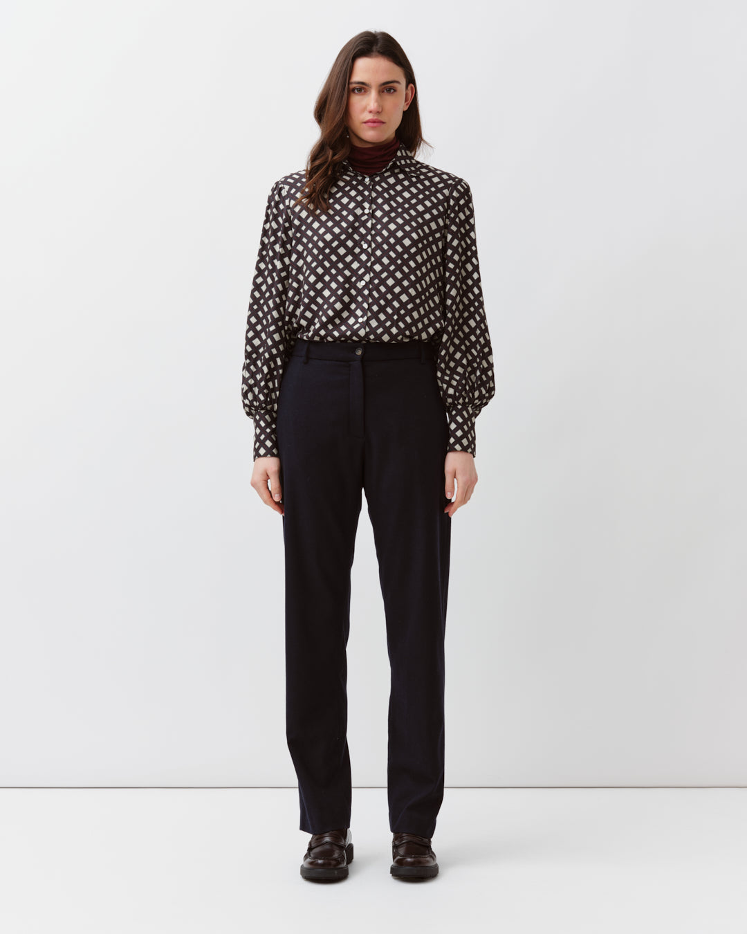 Diega Pregio pantalon tailleur marine fluide