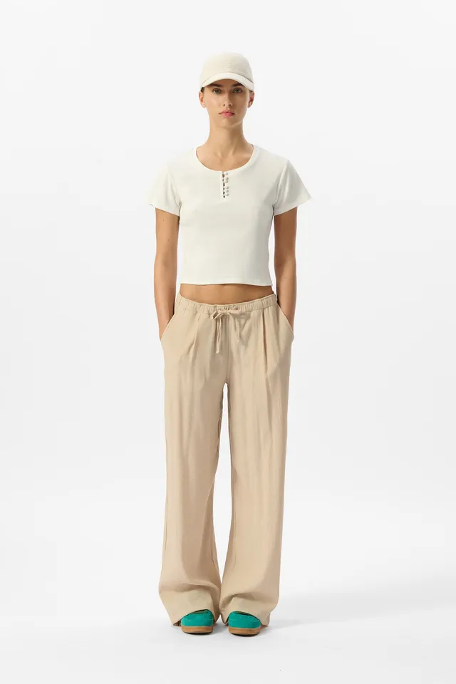 Teddy Smith P-Tyna Grain de Sable pantalon fluide femme