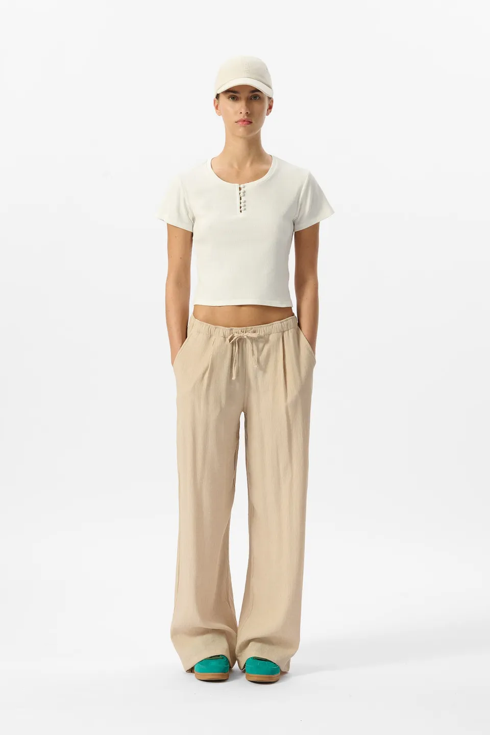 Teddy Smith P-Tyna Grain de Sable pantalon fluide femme