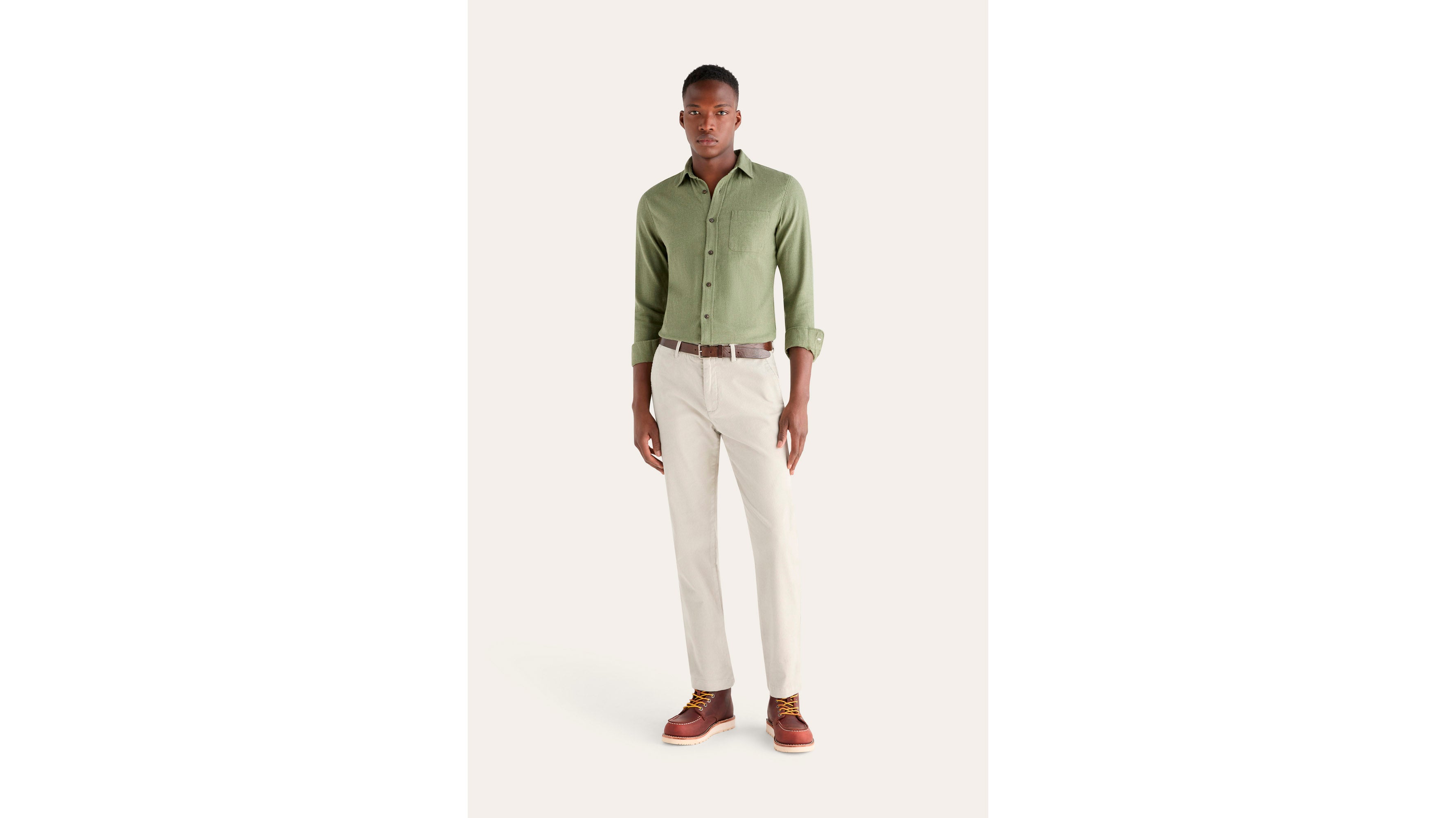 Dockers Crafted Khaki Pantalon chino slim gris stretch
