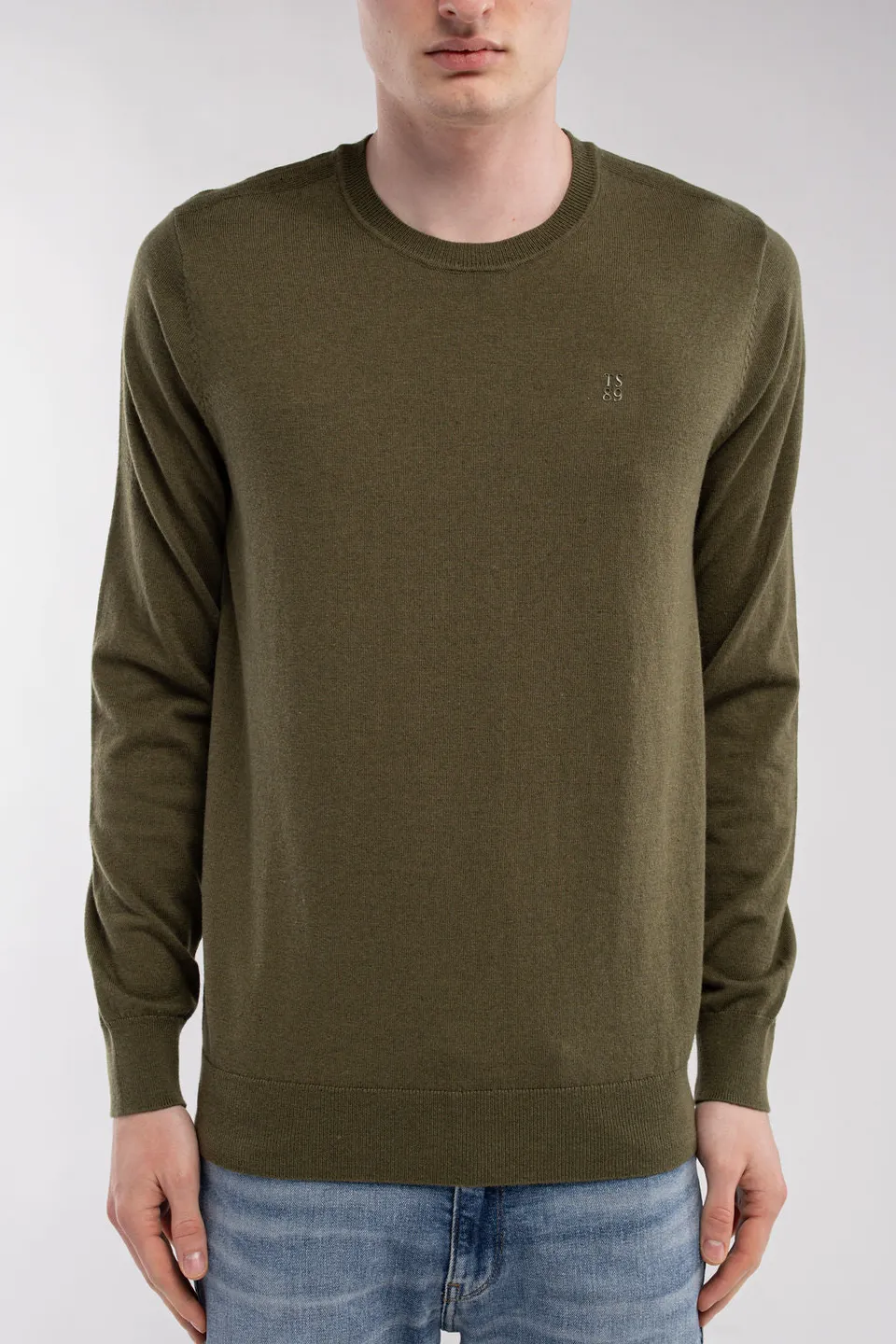 Teddy Smith P-Martino pull olive col rond homme
