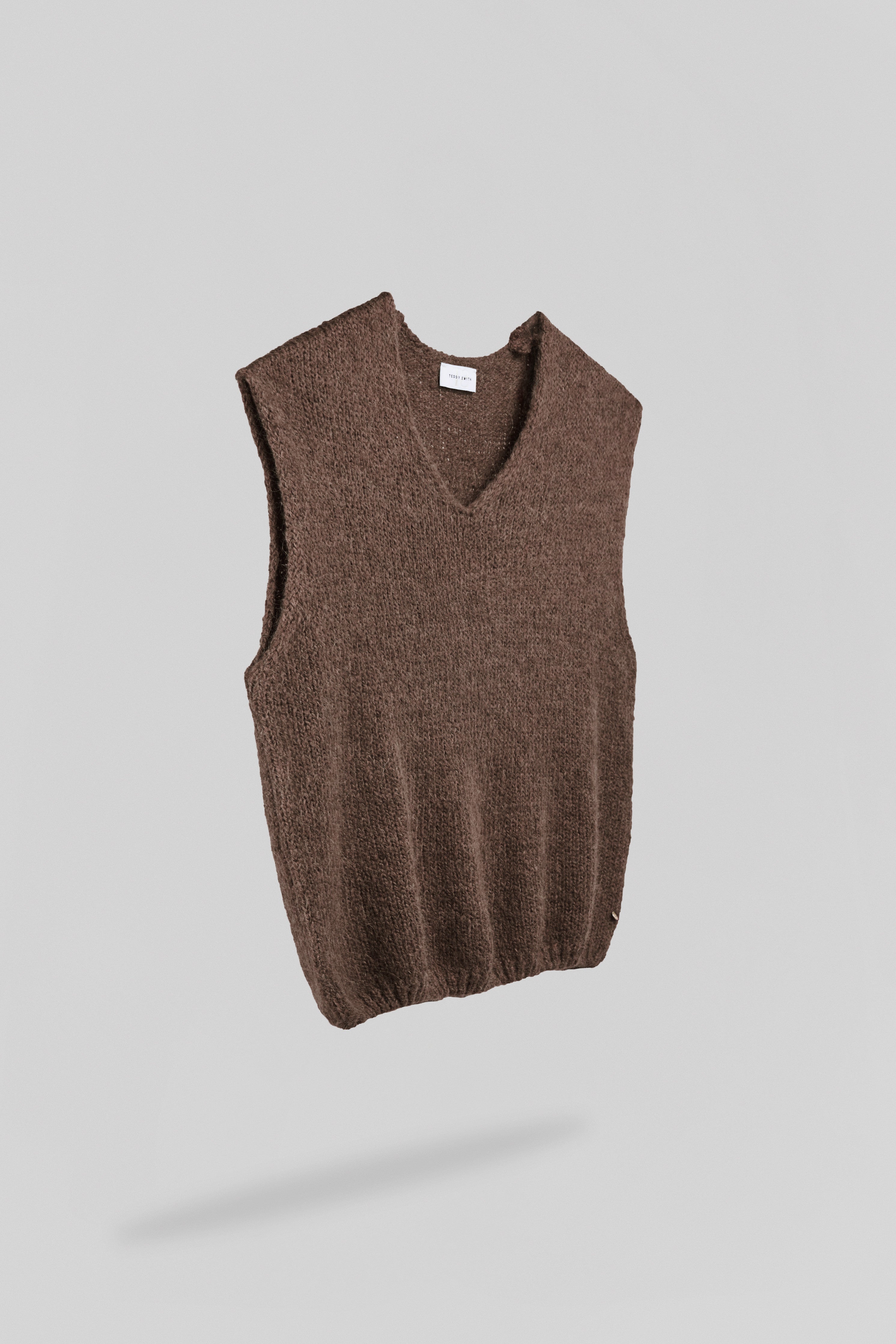 Teddy Smith P-Molia pull sans manches chocolat col V