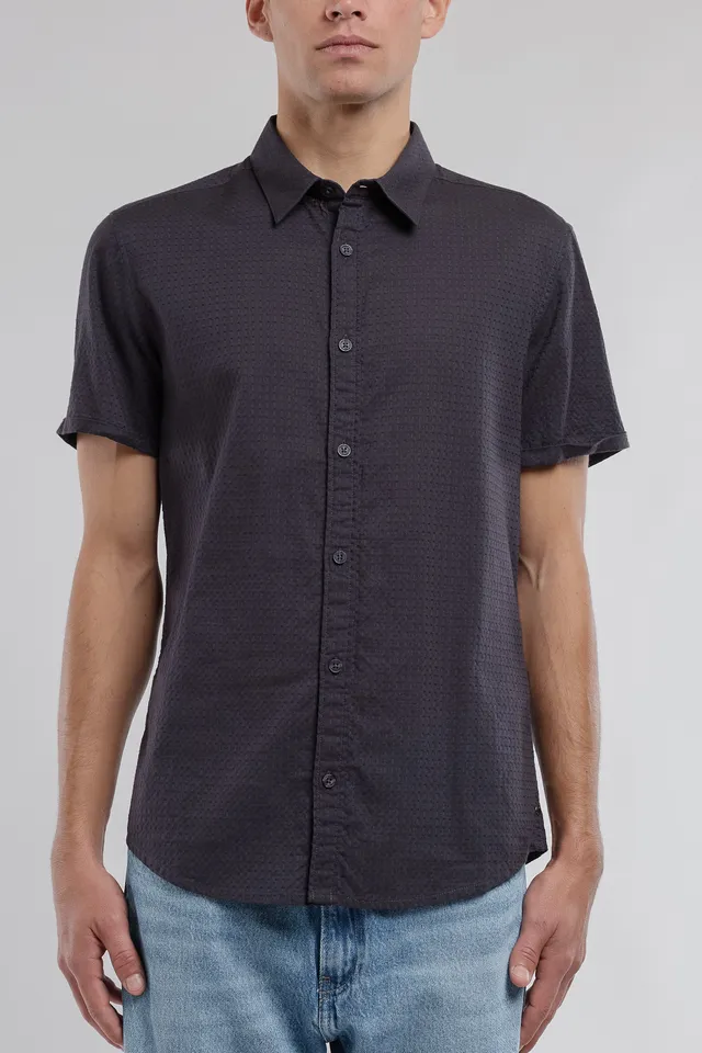 Teddy Smith Cut 2 MC chemise slim bleu marine homme