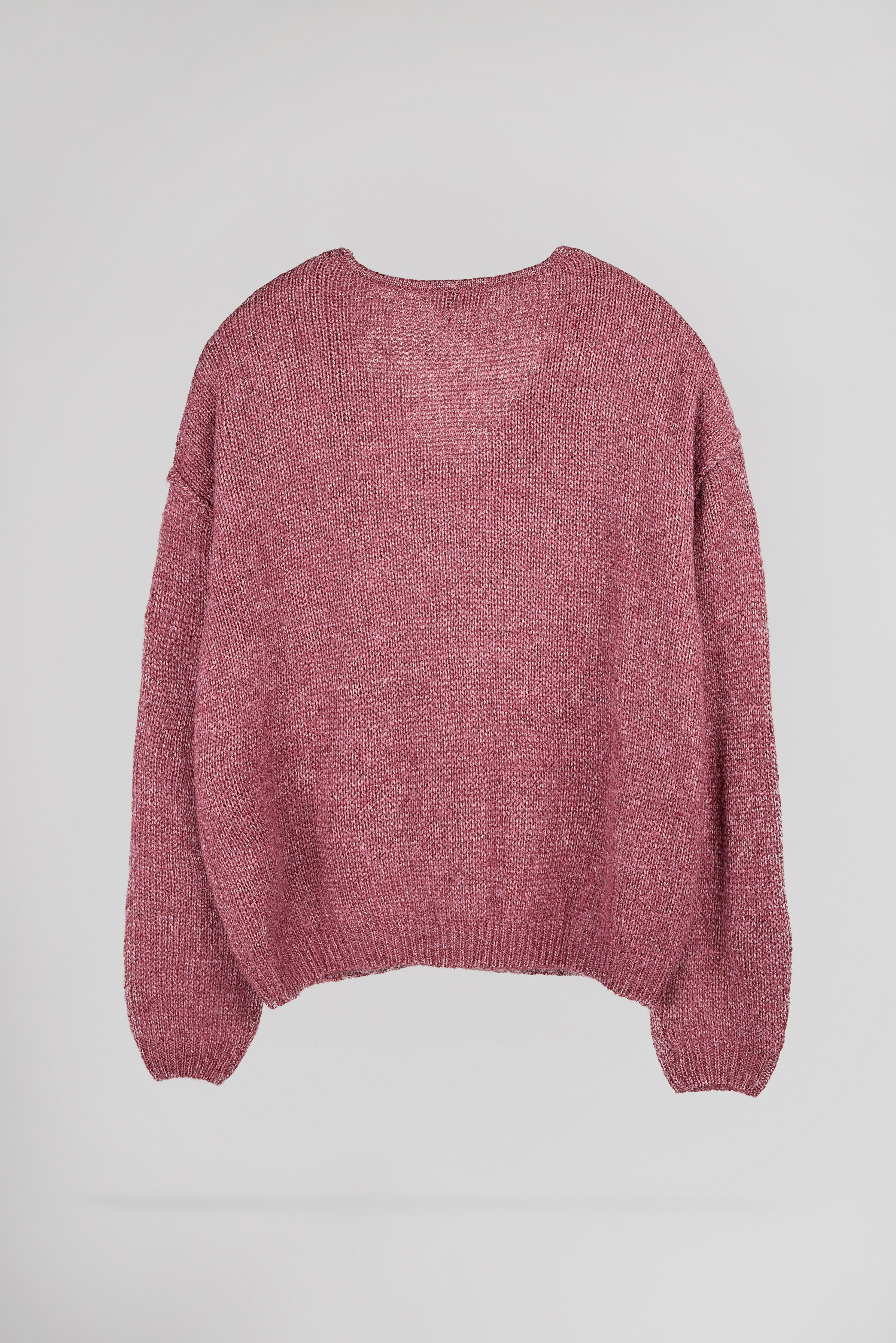 Teddy Smith P-Maggie pull col V framboise foncé
