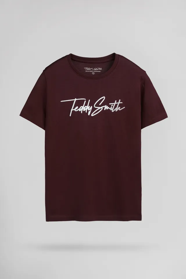 Teddy Smith T-Evan MC JR t-shirt bordeaux foncé garçon
