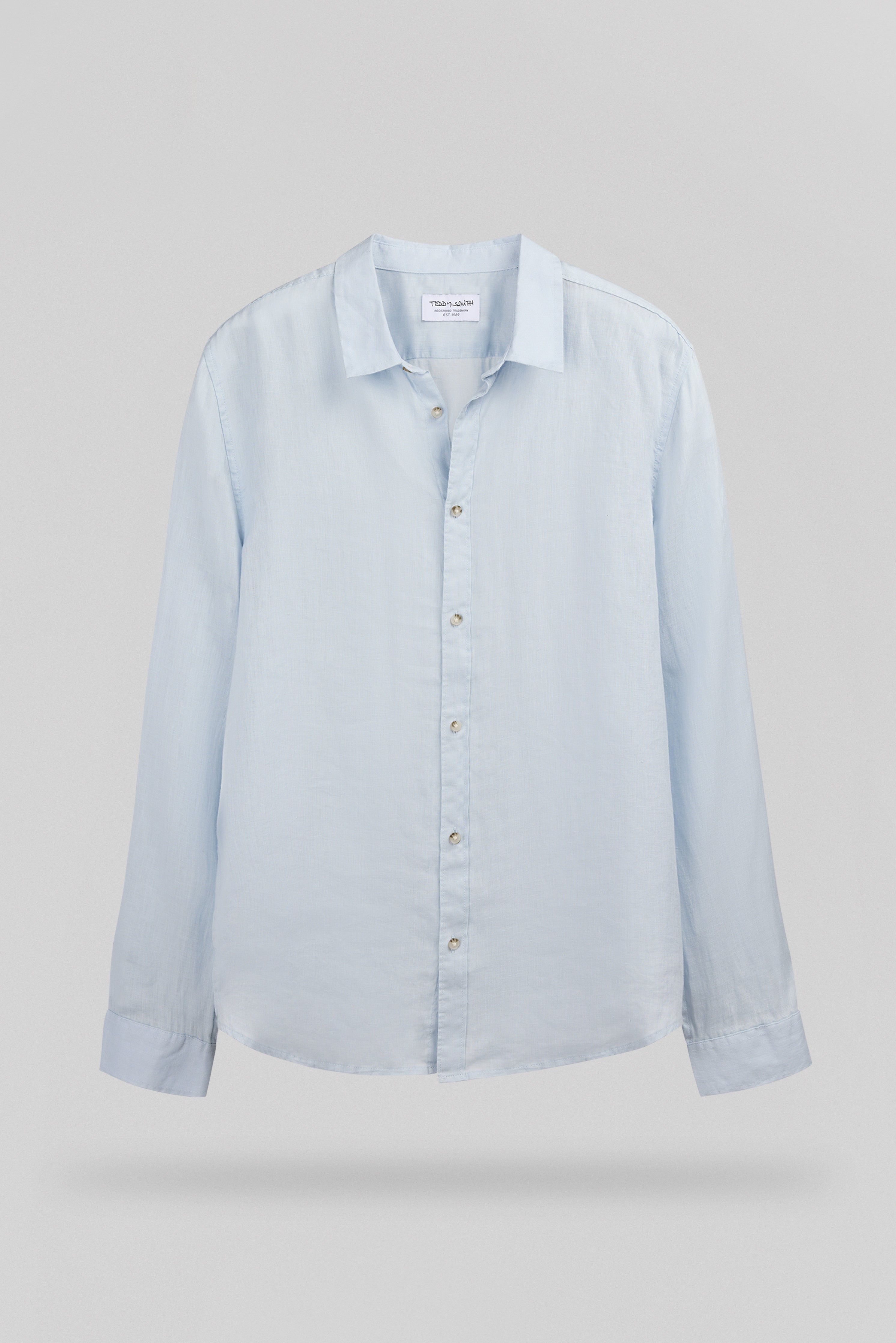 Teddy Smith C-Linen ML chemise lin bleu pastel homme