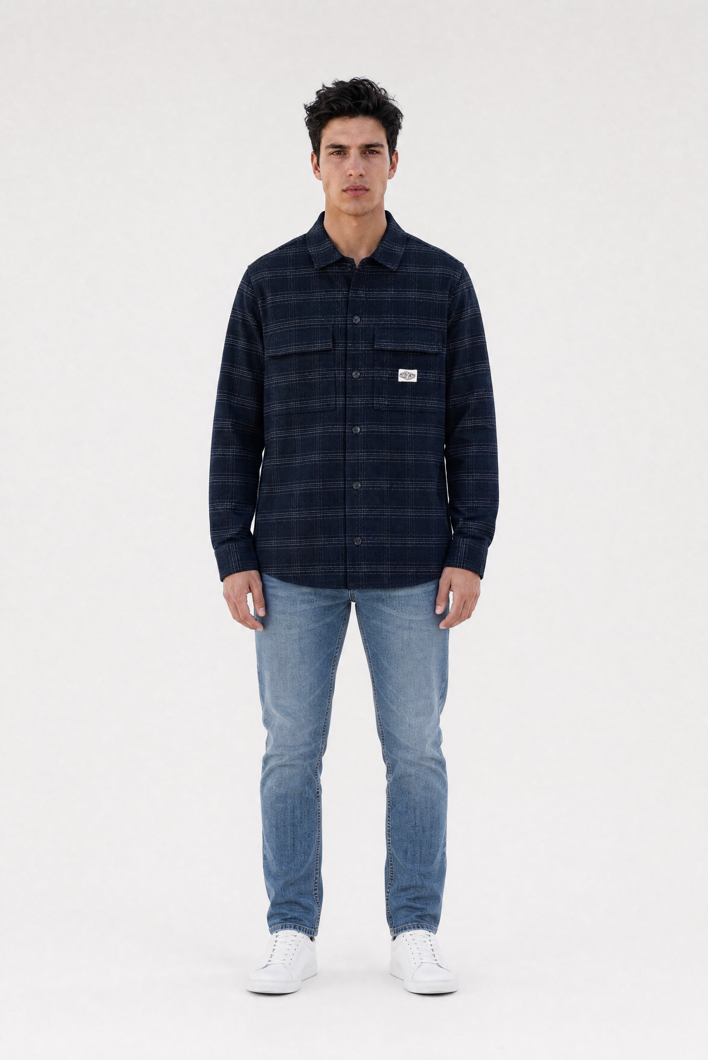 Teddy Smith C-Luis ML chemise carreaux dark navy homme
