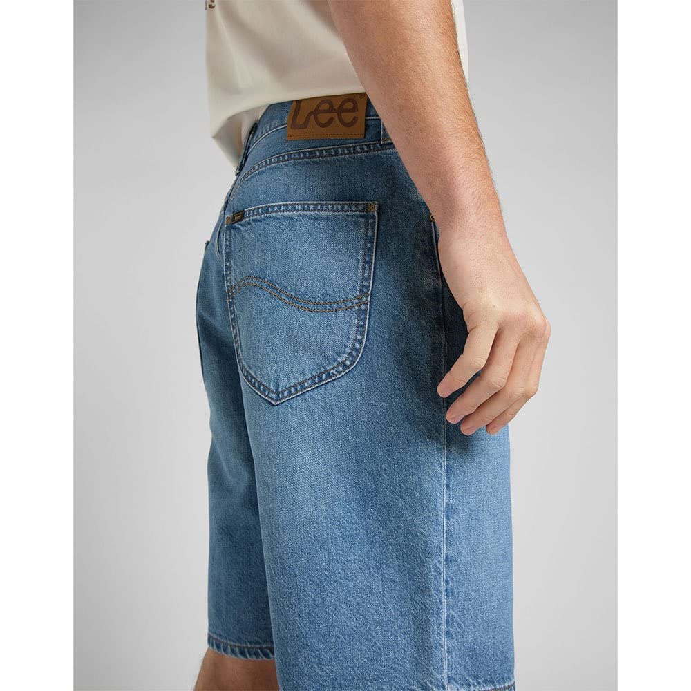 Lee Asher Short homme toile denim délavé clair