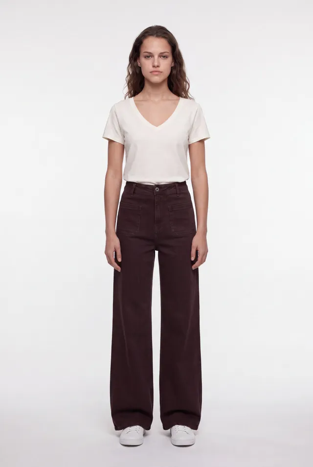 Teddy Smith P-Josefa jean flare marron foncé taille haute
