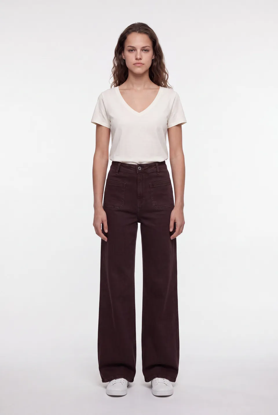 Teddy Smith P-Josefa jean flare marron foncé taille haute