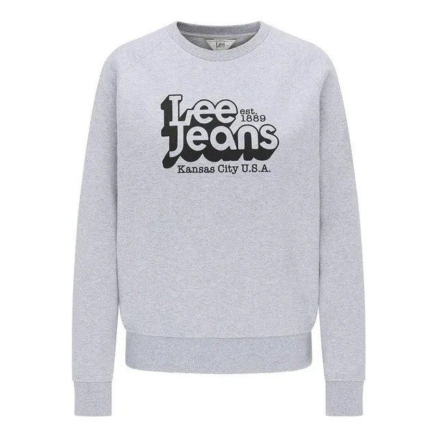 Lee Graphic Crew SWS Sweat femme gris chiné coton