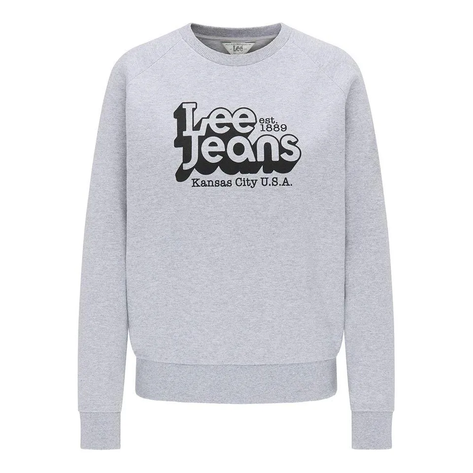 Lee Graphic Crew SWS Sweat femme gris chiné coton