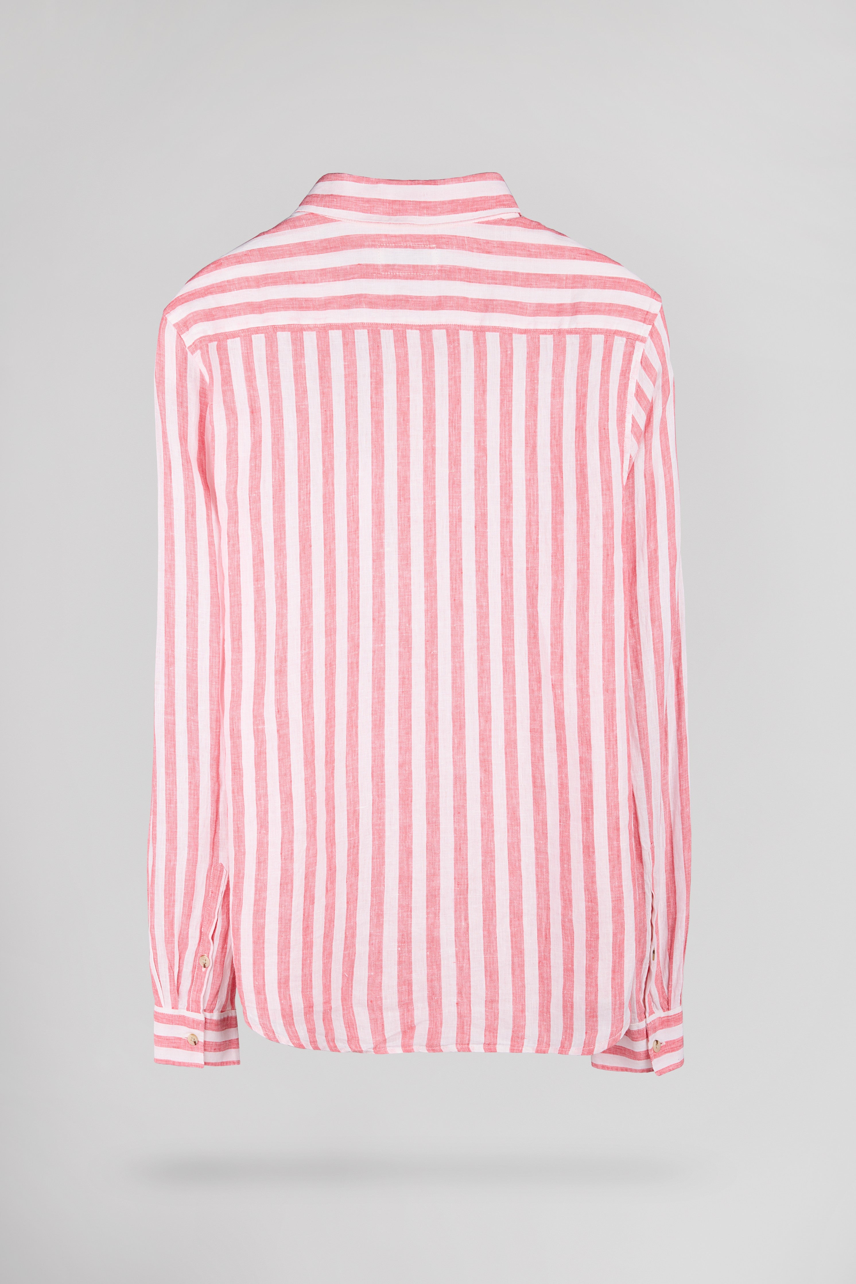 Teddy Smith C-Linen Stripe chemise en lin rose coupe droite