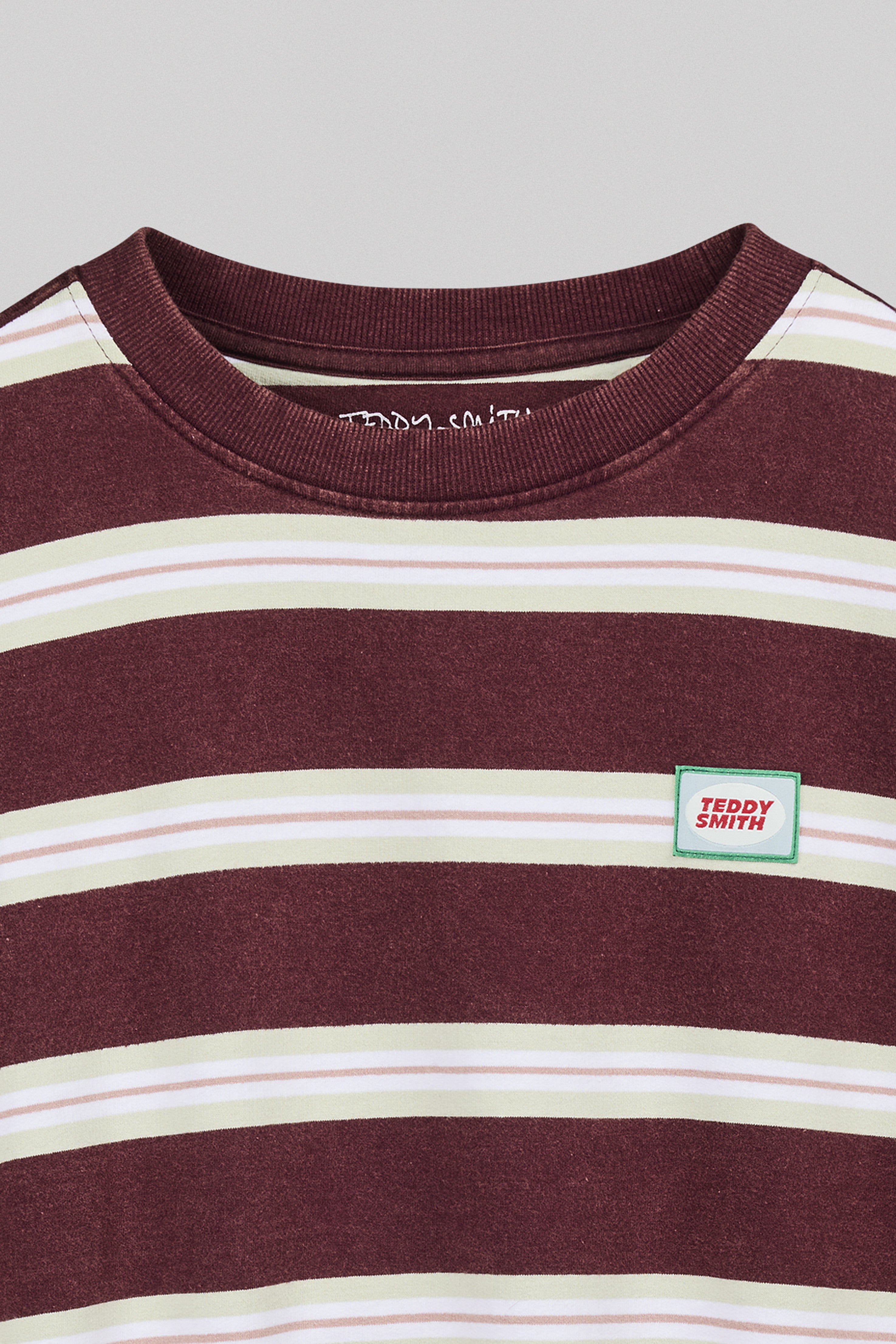 Teddy Smith S-Kate RC Jr sweat enfant bordeaux rayé coton