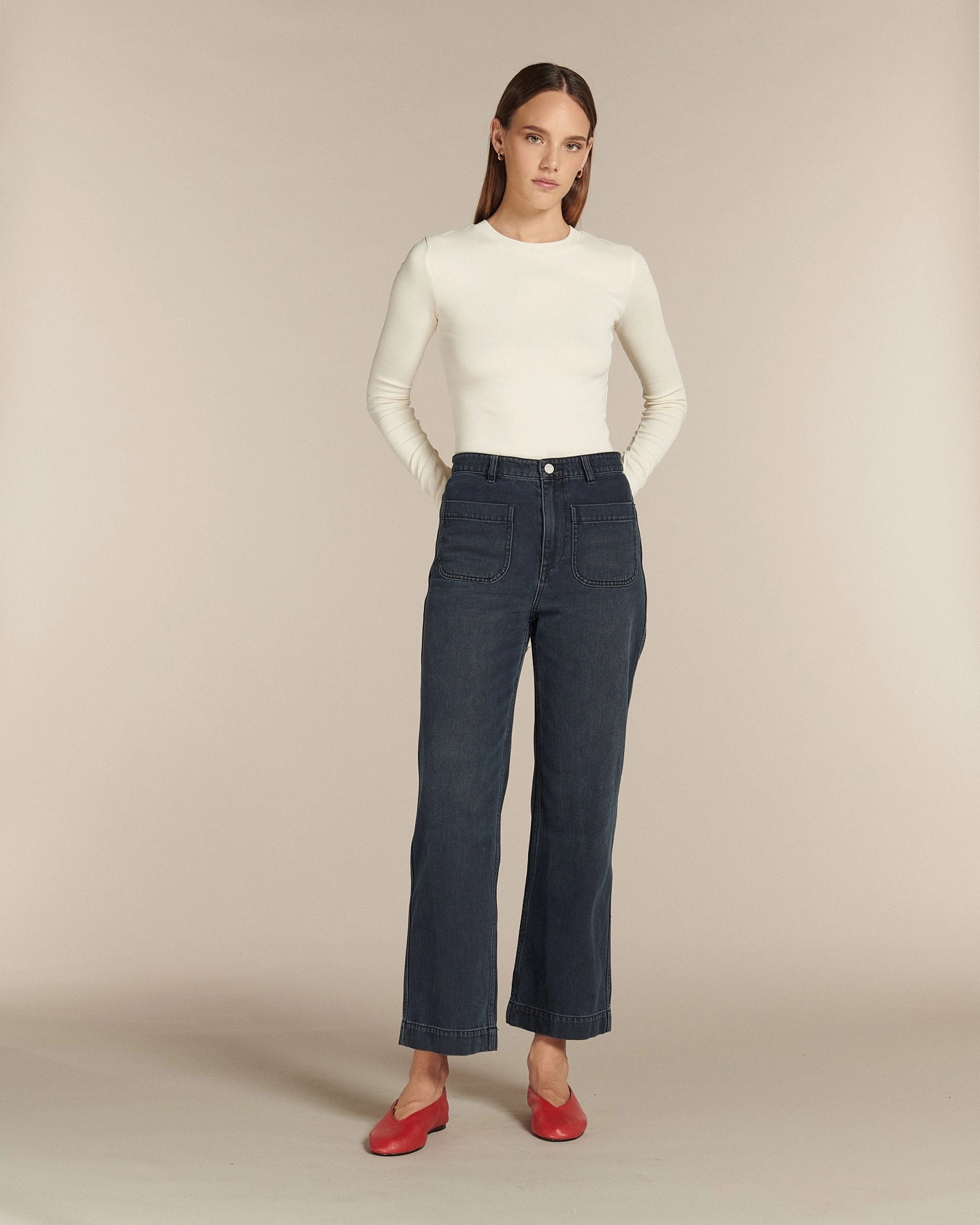 Labdip Samuel jean large taille haute bleu indigo