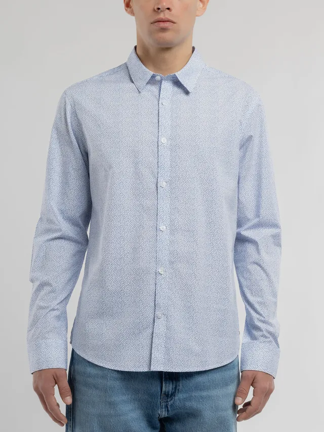 Teddy Smith Carton ML chemise blanc micro dots coton