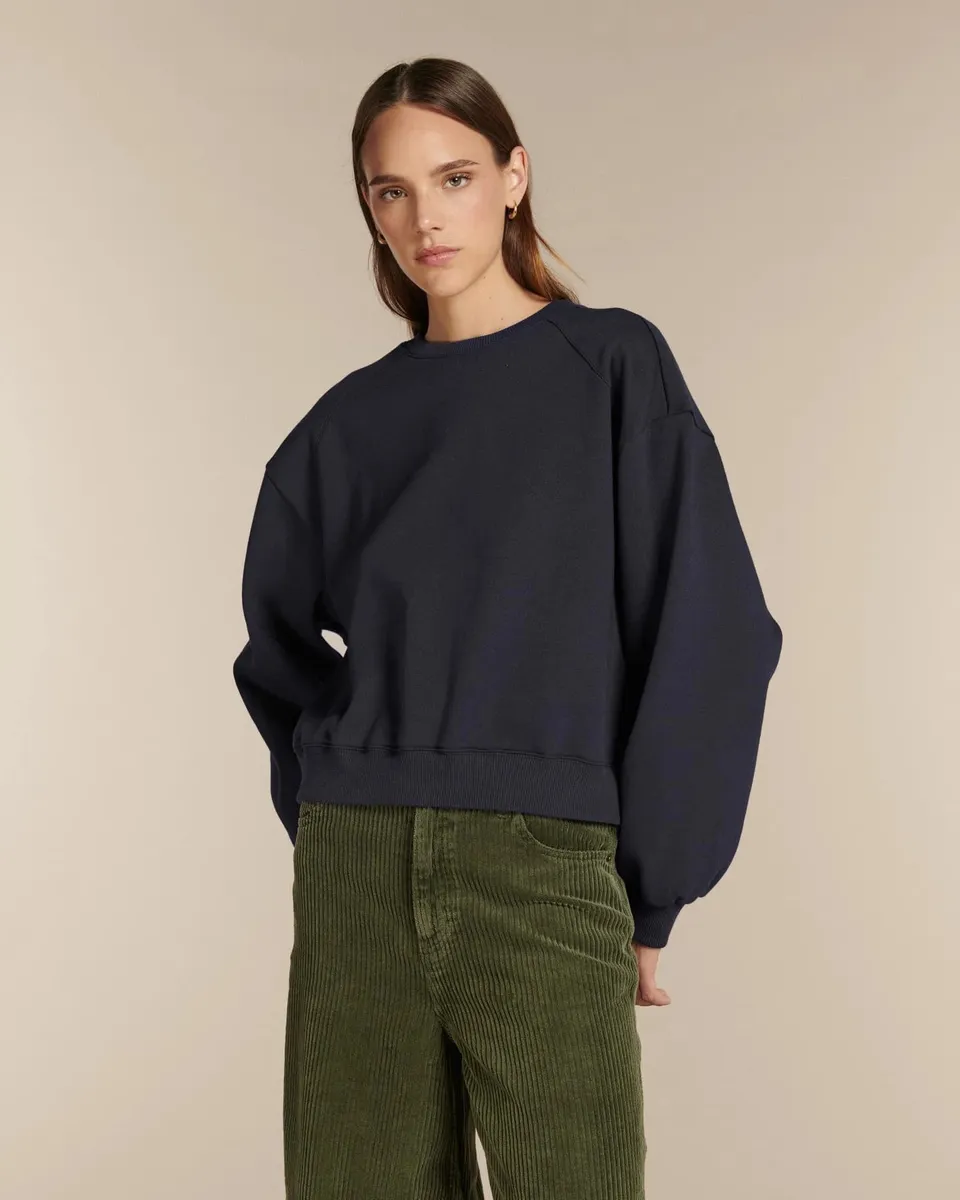 Labdip College FM-PO1653-261 sweat navy crop