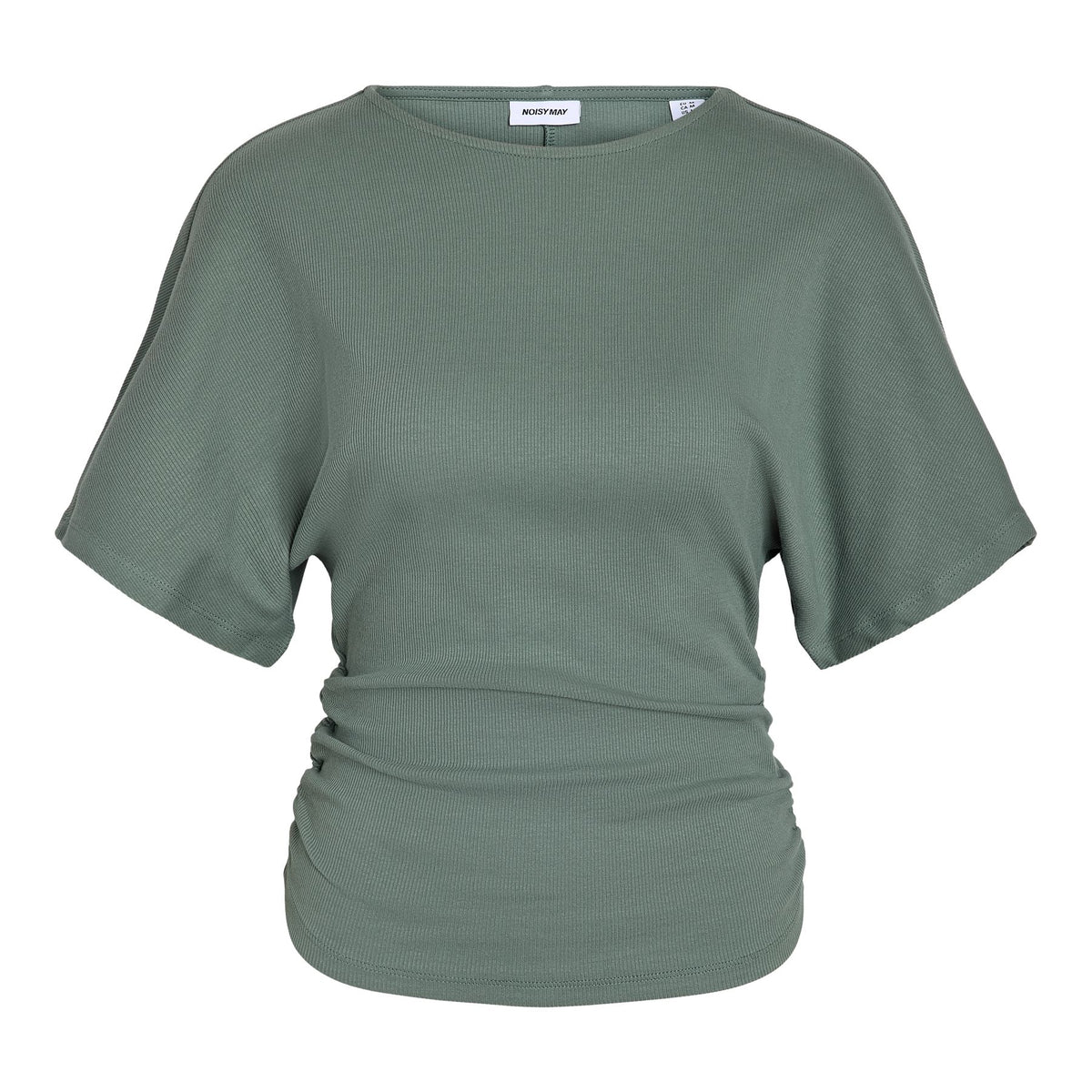 Noisy May Abbi t-shirt col rond coton bio froncé