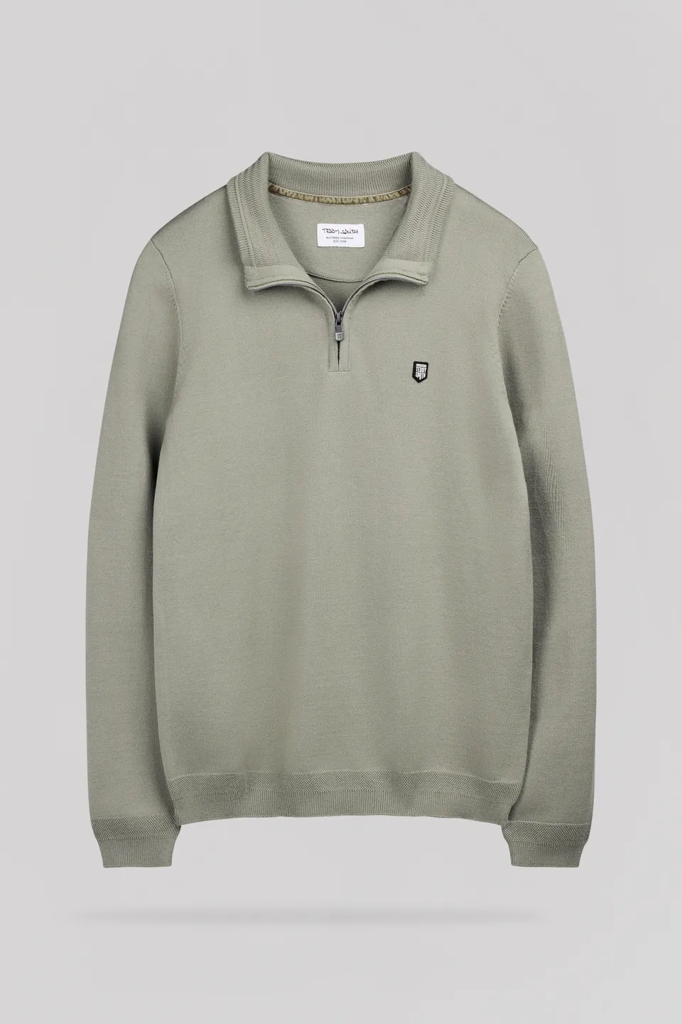 Teddy Smith P-Marty 2 pull homme kaki col zippé